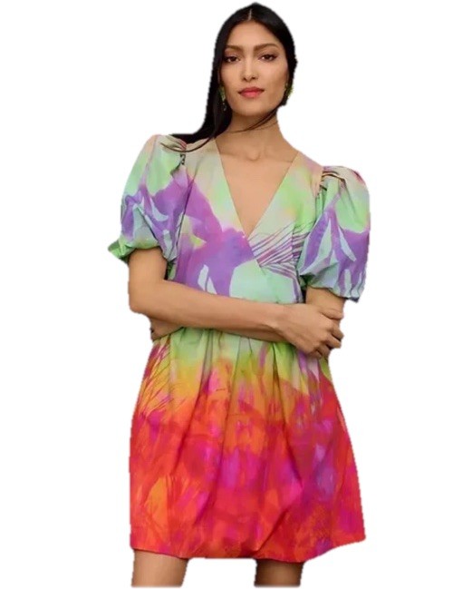 NWT Plenty by Tracy Reese Anthropologie Puff-Sleeve Surplice Dress Size 2X