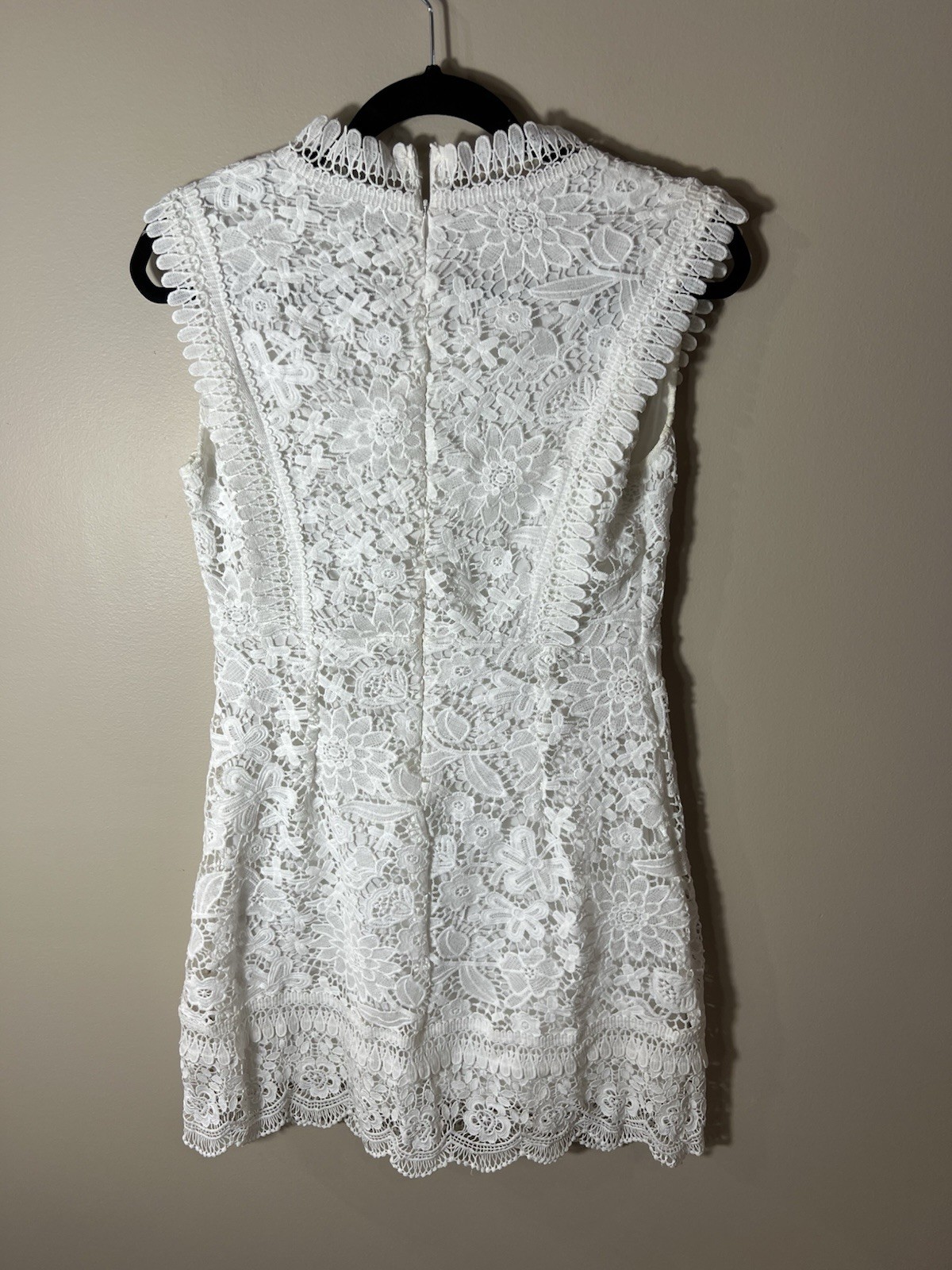 Alythea Dress Womens Medium Fairycore Crochet Blouson Bride After Party White