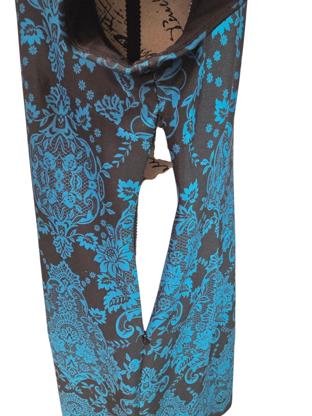 Studio One NY Ornate Teal Scroll Print Dress 14 Dark Academia Victorian Sheath