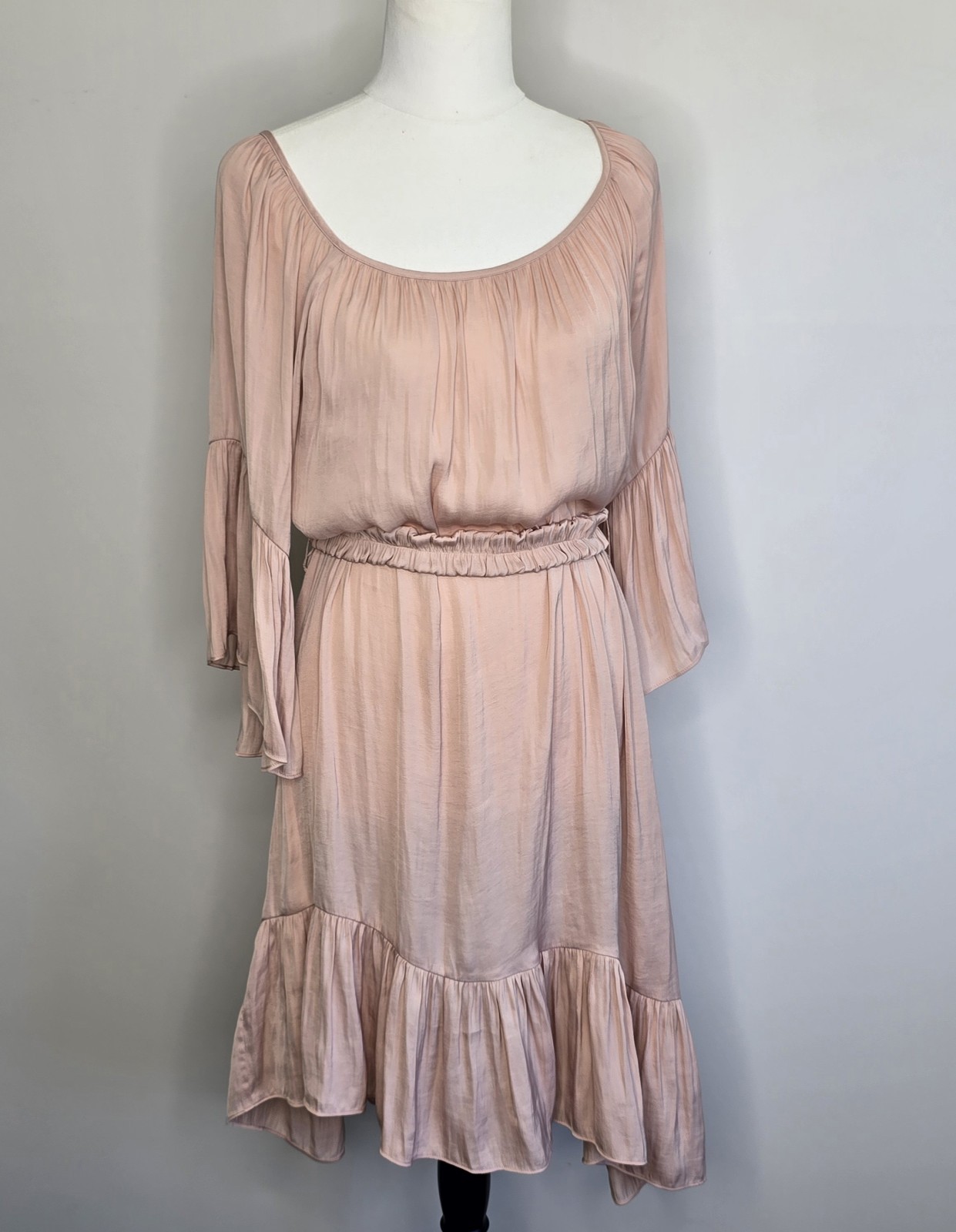 SABA Size 8 Lillian Blush Pink Belt Wedding Party Work Cocktail Dress