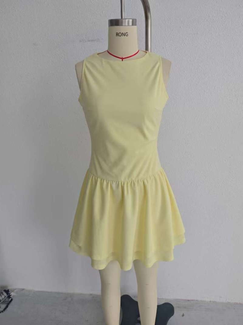 Hope & Sunshine – Women’s Solid Color Mini Dress: Yellow
