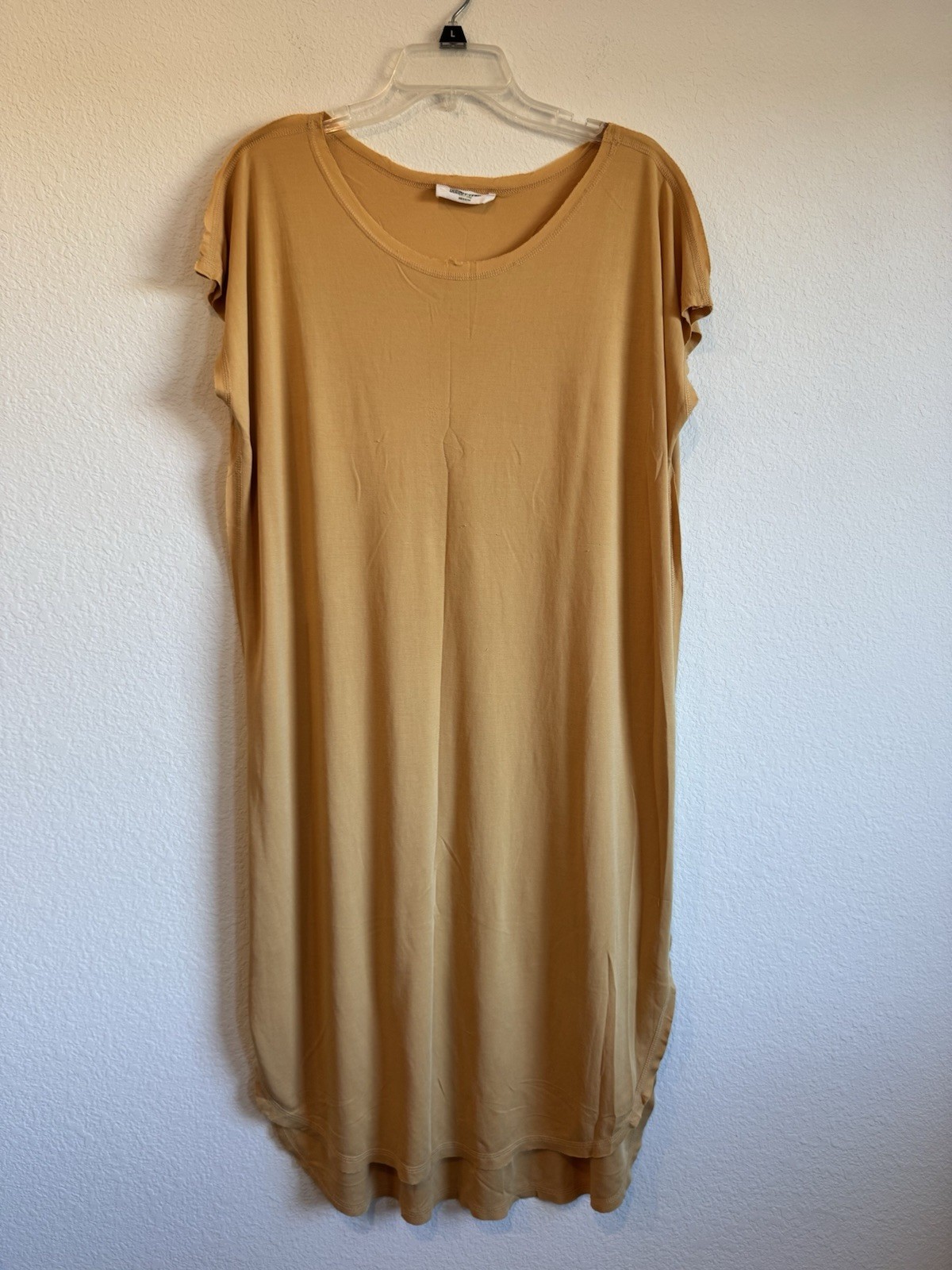Double Zero Women’s Orange Pullover Round Neck Short Sleeve Shirt Dress Large