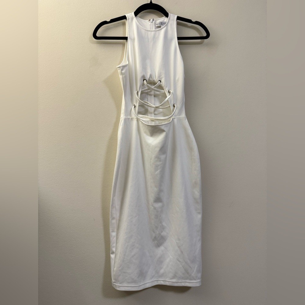 Rare London Cutout Midi Dress in White – 4