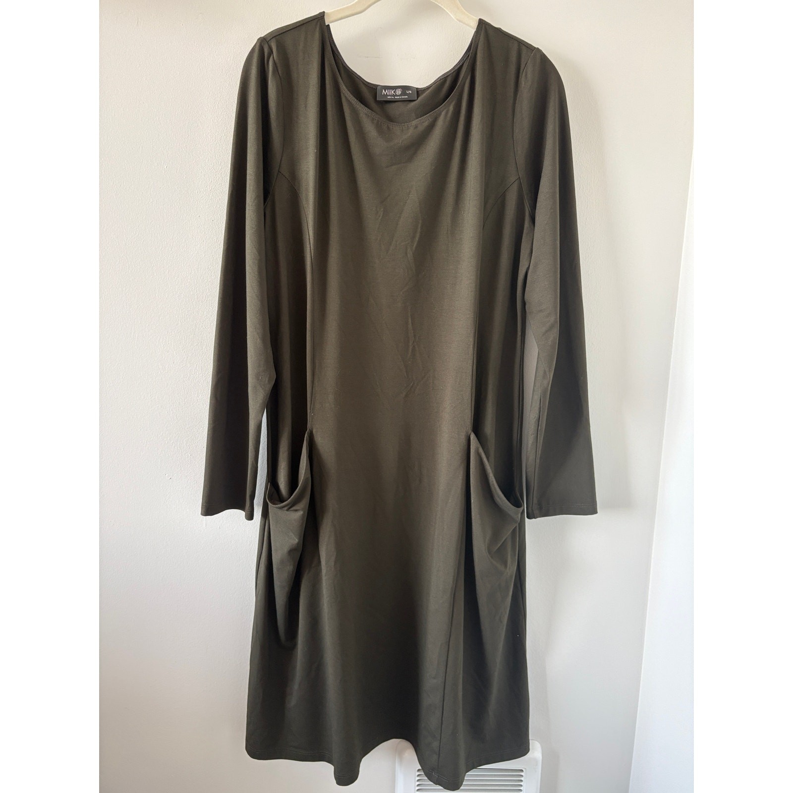 Miik Canada Bamboo Oversized Midi Dress Sz L Boho Lagenlook Minimalist Scandi