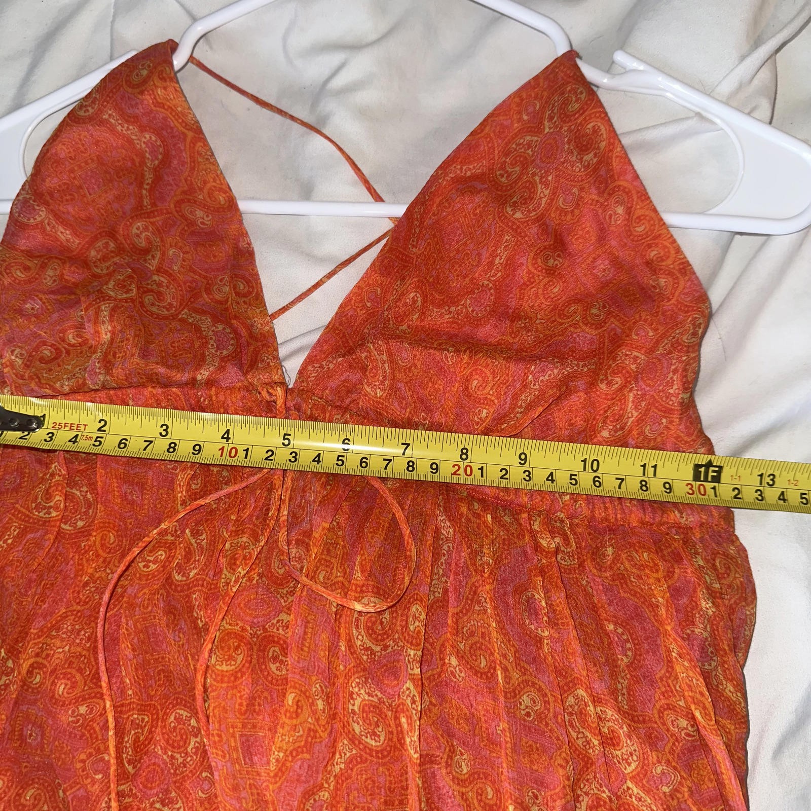 Miguelina 100% Silk Open Back Paisley Maxi Dress