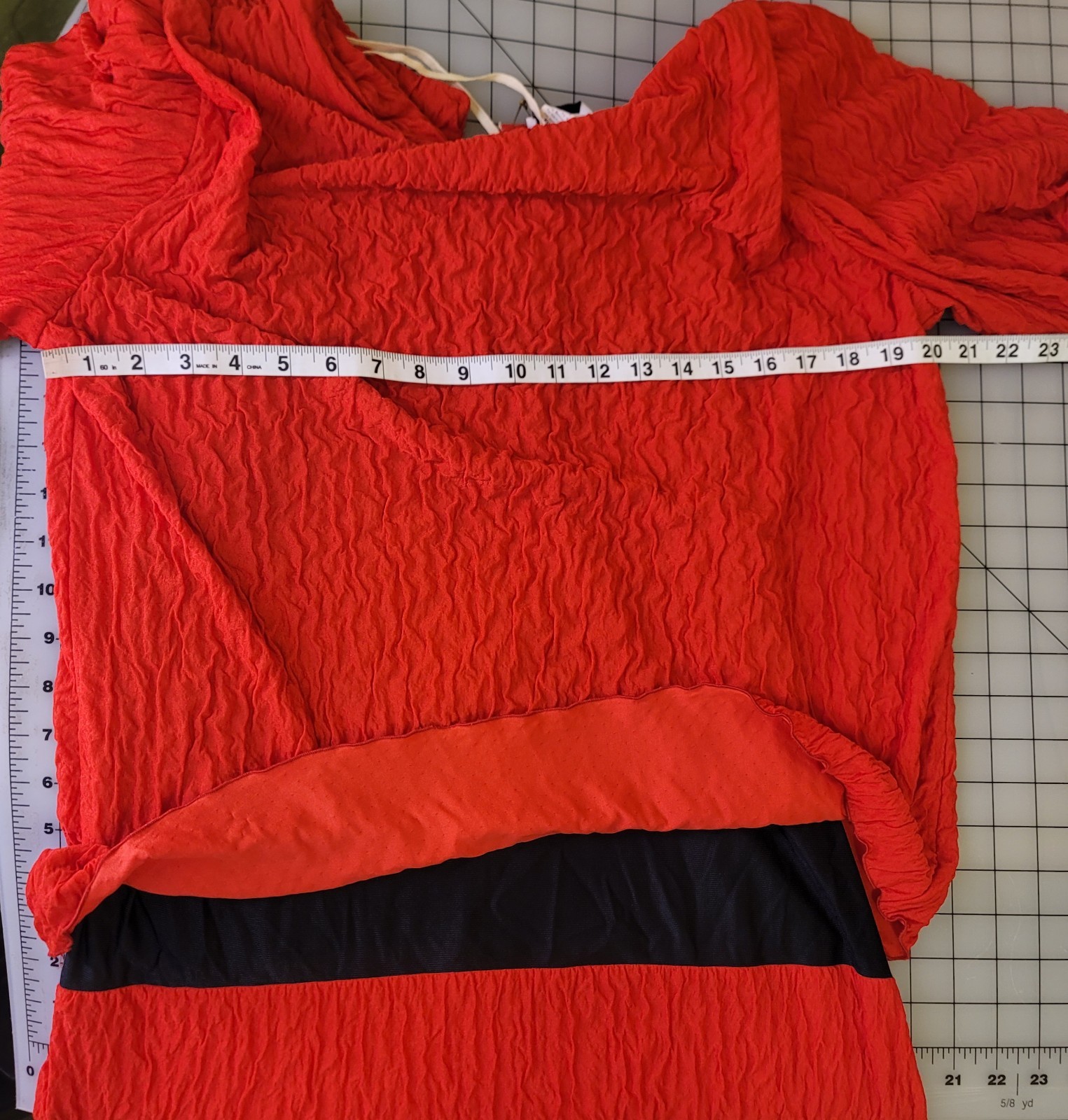 VTG Riccardo Crinkle Textured Two Piece Red Size 14.5 Large Dress Made in USA