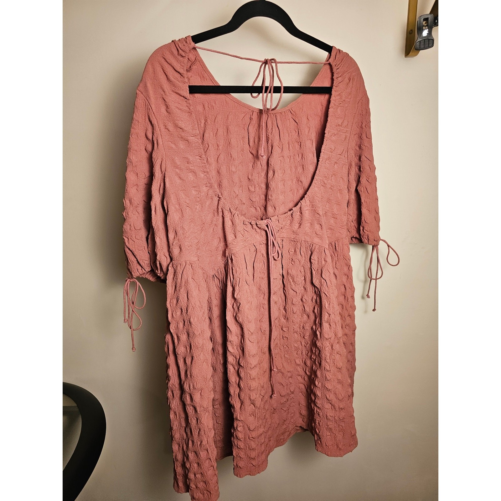 ASOS Designs Low Back Surplice Fit Bubble Sleeve Mini Tunic