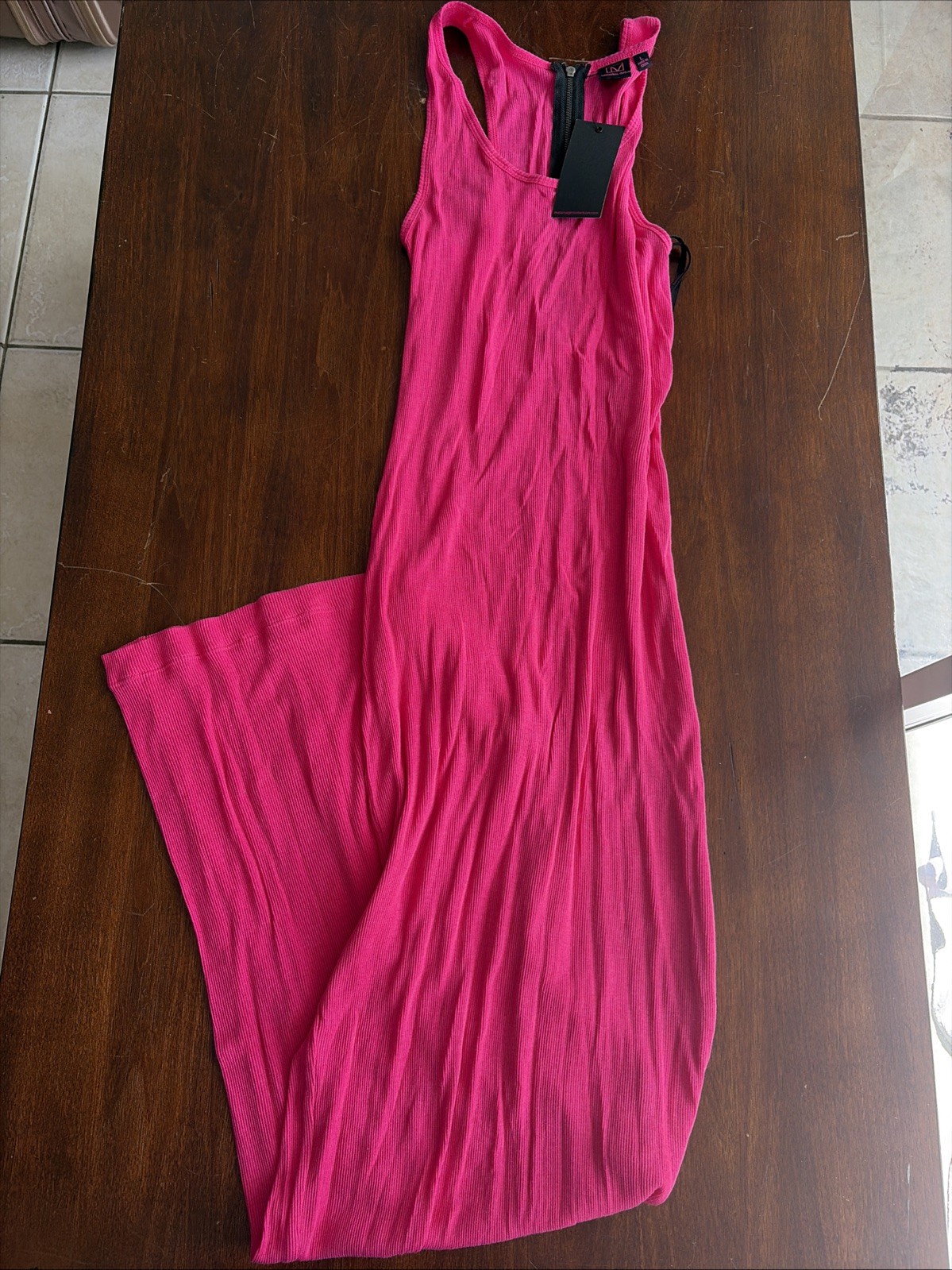 NWT Material Girl Women’s Juniors Longline Tank Dress Pink Large Summer Casual