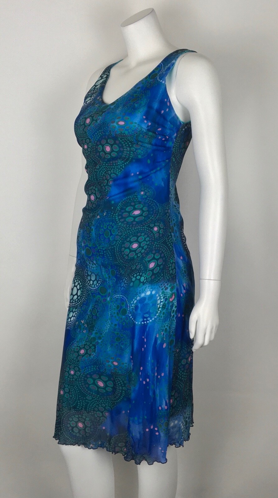 Roberto Cavalli Class Women’s Dress IT 40 US 6 Stretch Sleeveless Blue Multi