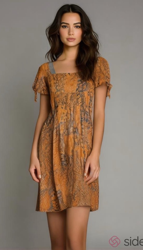 Adolfo Dominguez Floral Dress S 36 Empire Waist Babydoll Dark Romantic Fall Boho