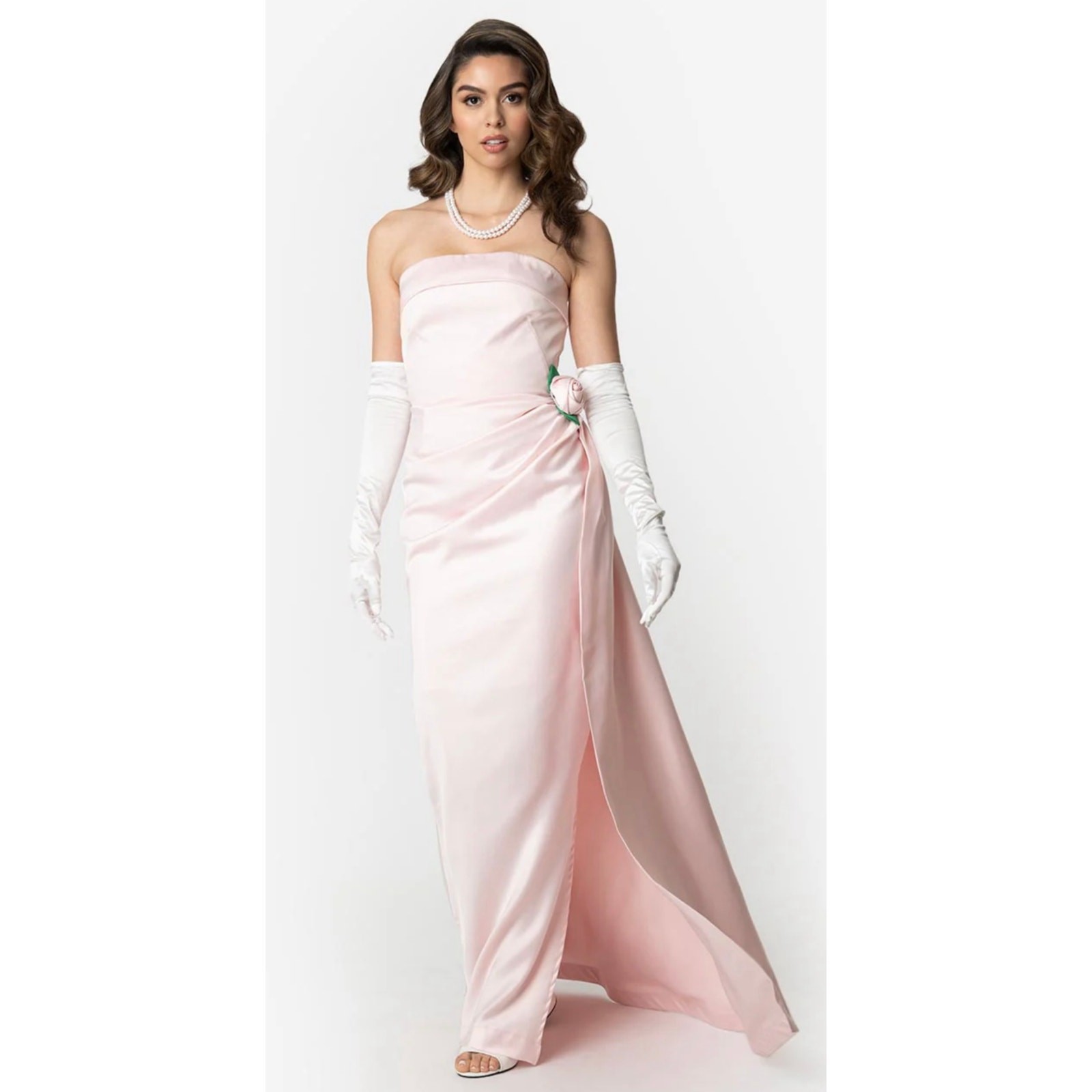 Unique Vintage Barbie Pink Satin Strapless Enchanted Evening Gown 1X NWOT