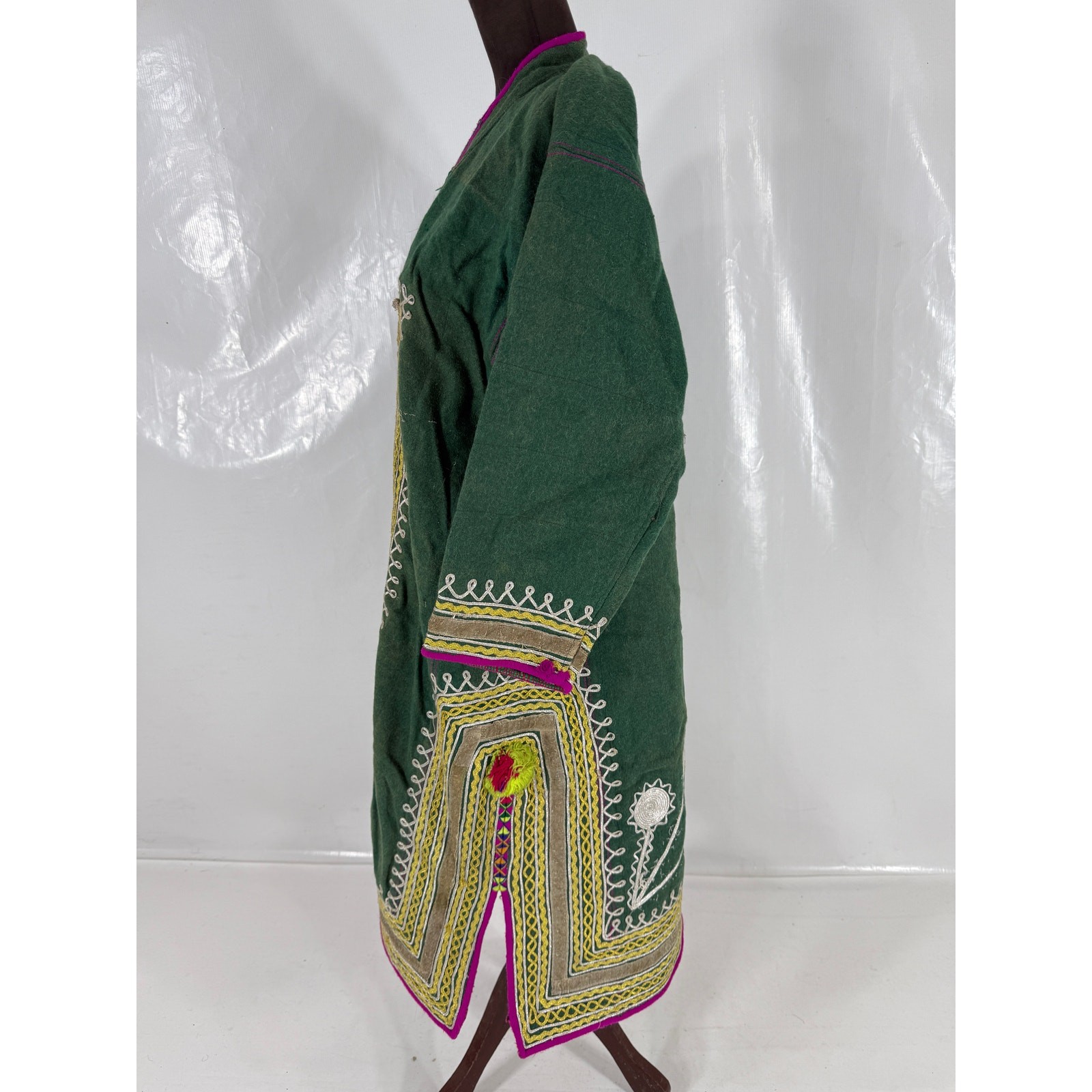 Vintage Afghan Embroidered Tribal Wool Ethnic Chapan