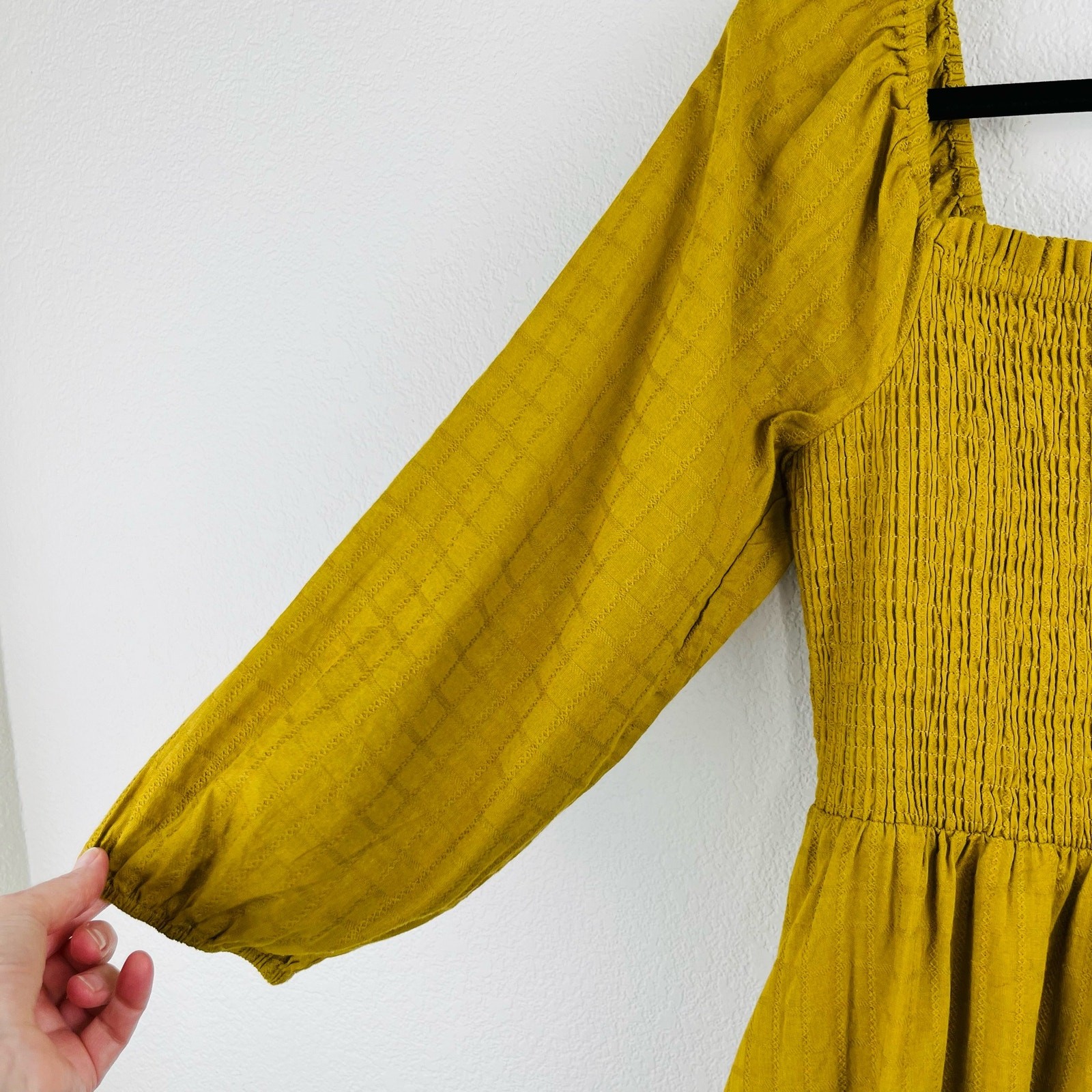 Lost + Wander Forest Jewel Smocked Mini dress in Ecru Olive Medium NWT MSRP $118