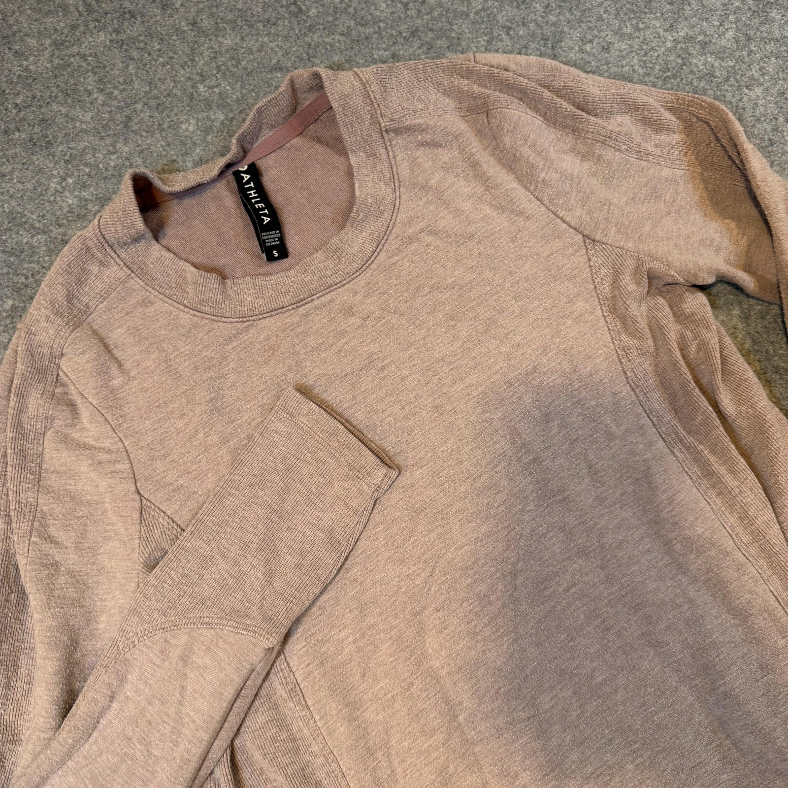 Athleta Dress Womens Small Pink Knit Long Sleeve Sweater Tunic Pockets Casual