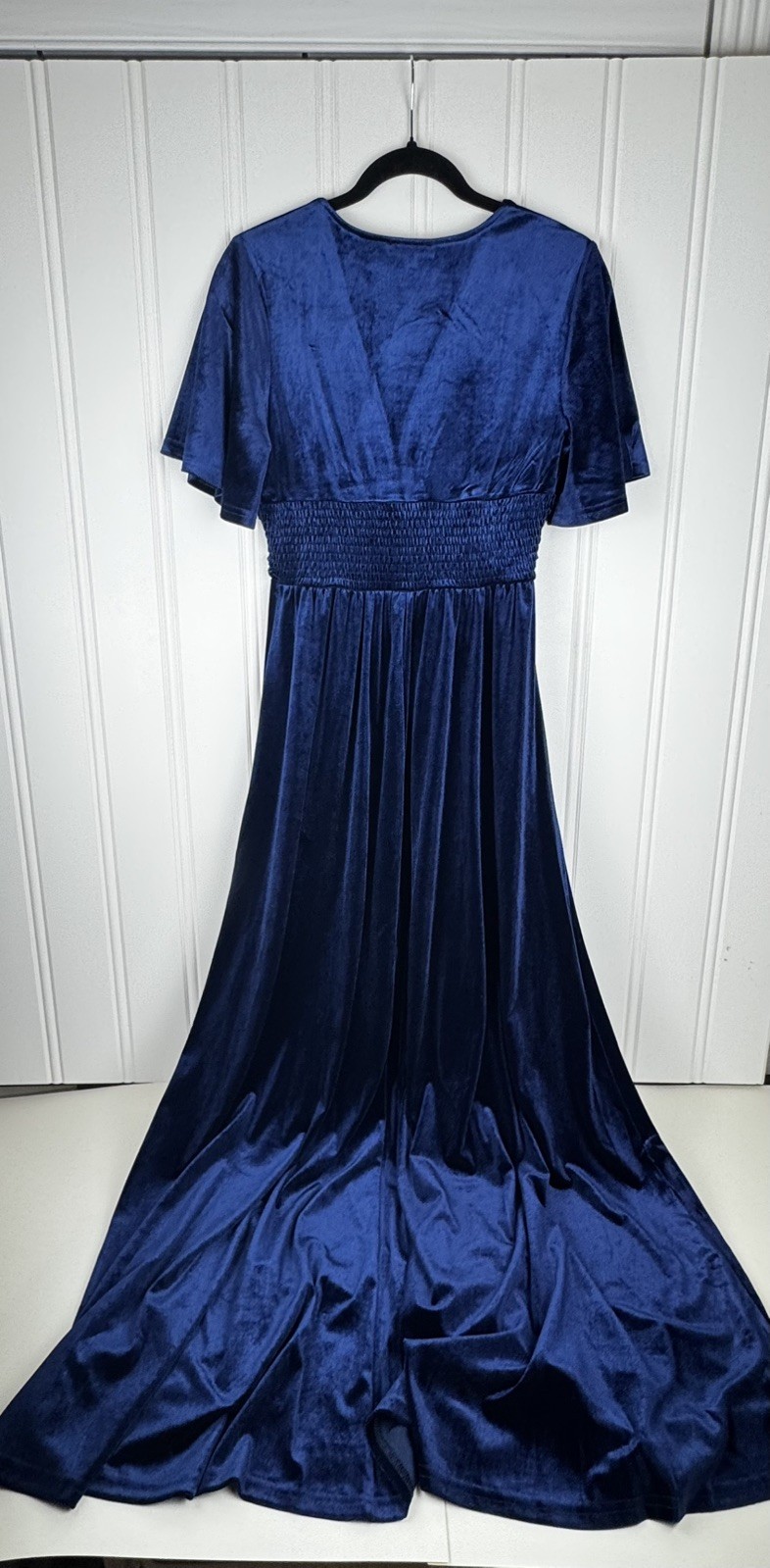 NWT Baltic Born Berenice Velvet Maxi Dress Medium Navy Blue Side Slit Going Out