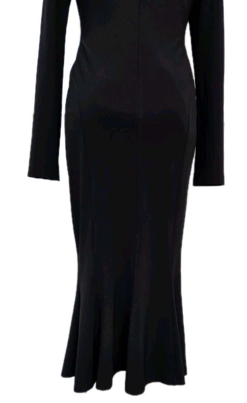 NWT Norma Kamali Sz M (38) Long Sleeve Turtleneck Midi Dress Black Fishtail New!