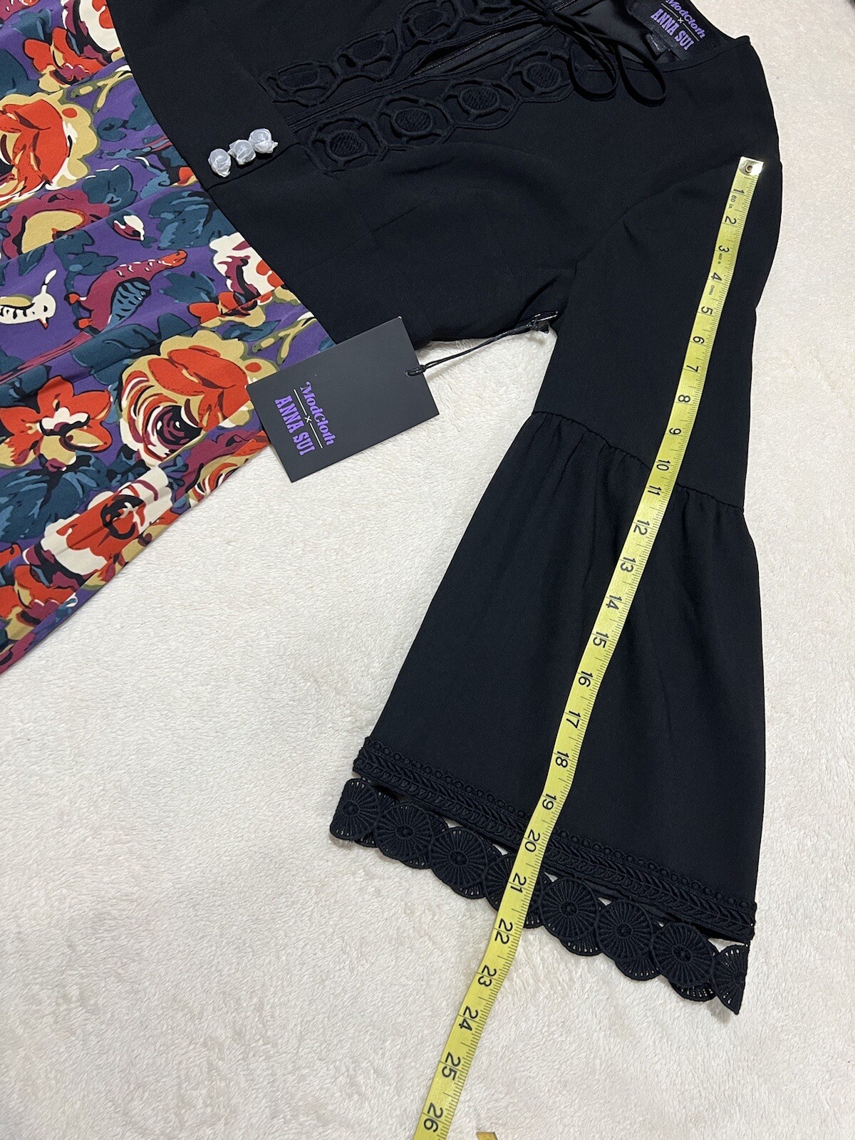 Anna Sui Modcloth Retro Floral Birds Print Midi Maxi Dress Size 10
