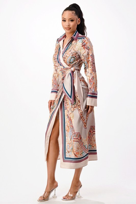 Midi paisley wrap dress womans dress elegant dress formal dress