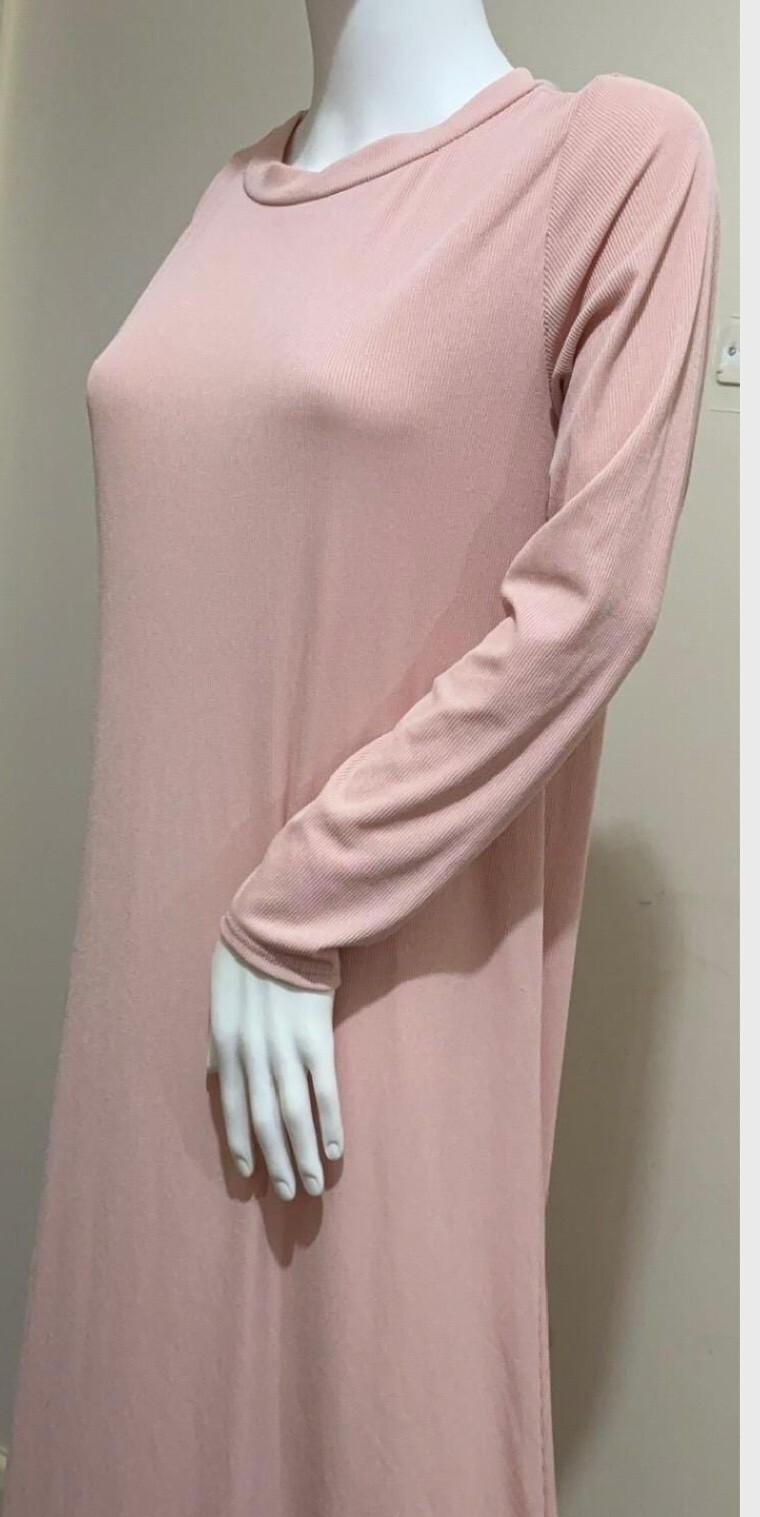 Abaya Plain Long Under Abaya Modest Pink 56 Inches Length