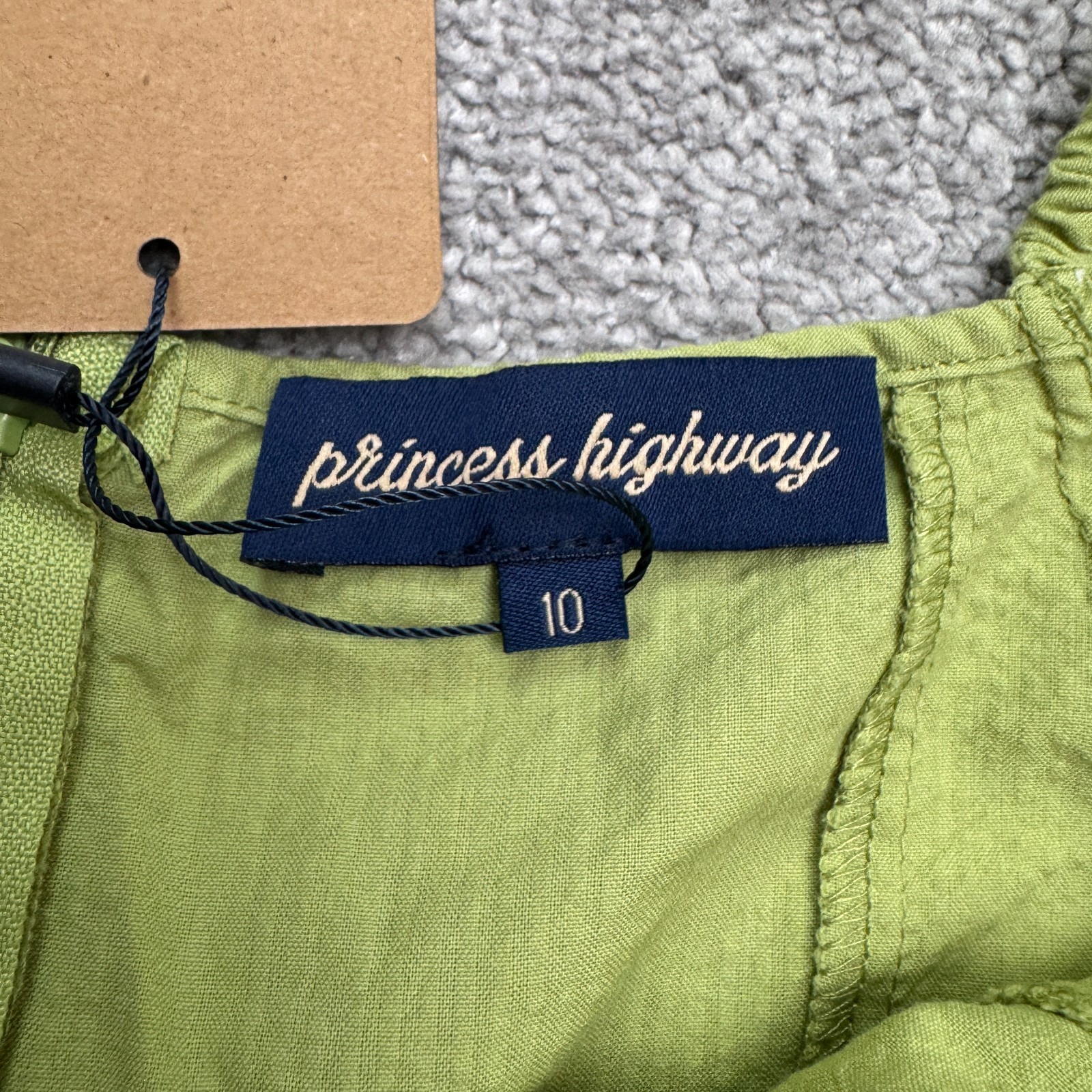 Princess Highway Modcloth Sanda Puff Sleeve A-Line Mini Dress Women 10 Green NWT