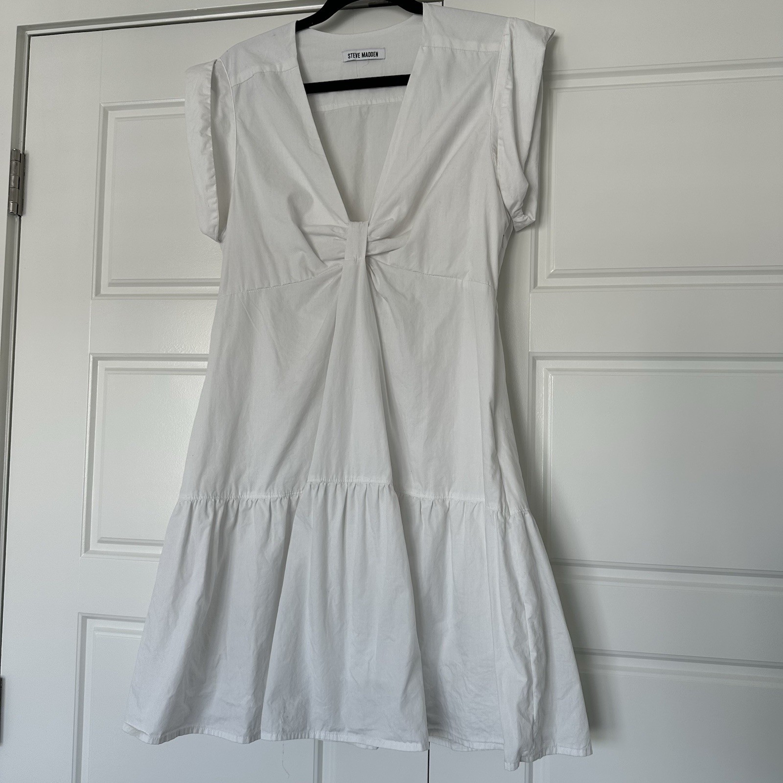 Steve Madden Sleeveless V-Neck Elastic Waist Mini Dress