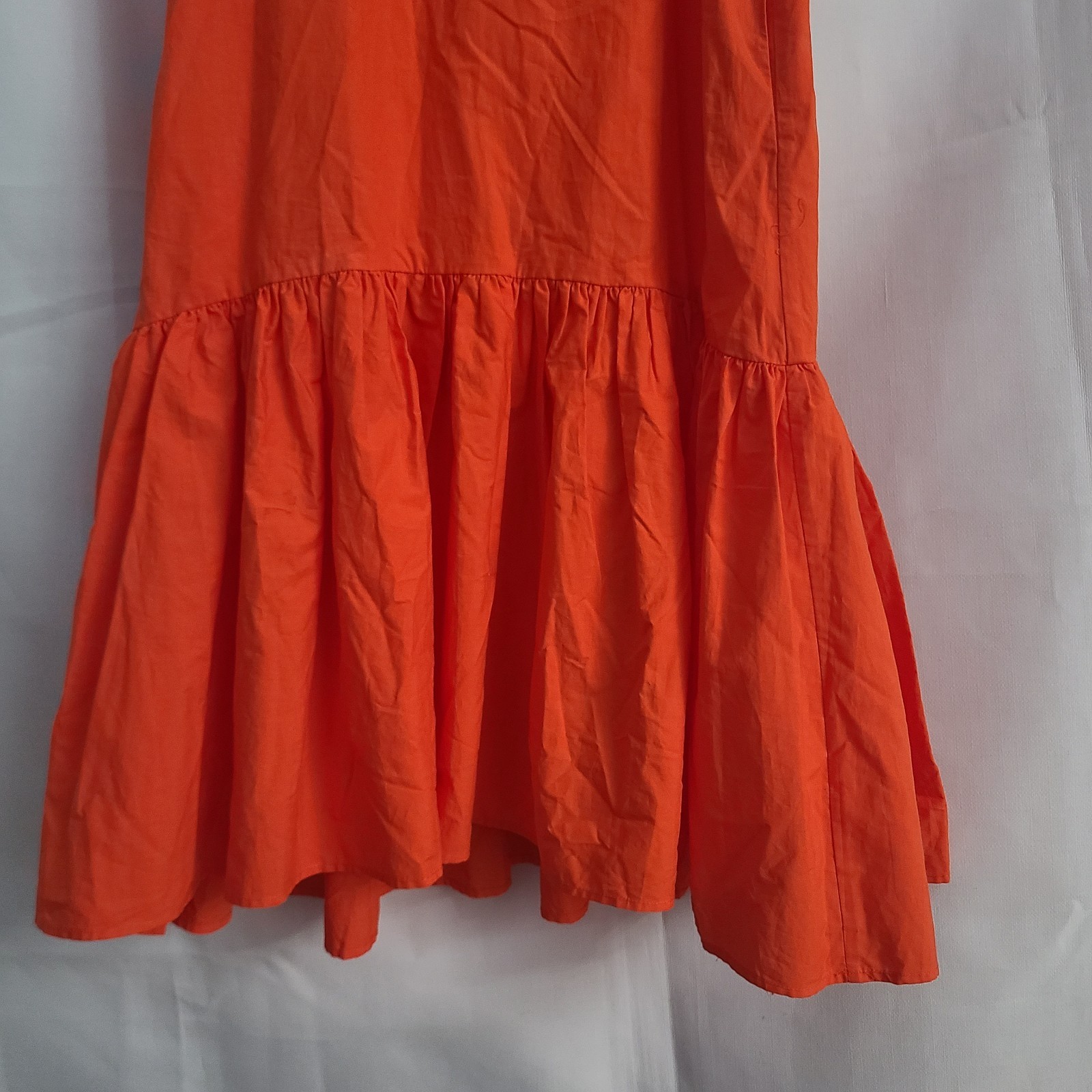 Whit Two Anthropologie Sz SP Red Cotton Flouncy Ruffle Tiered Loose Maxi Dress