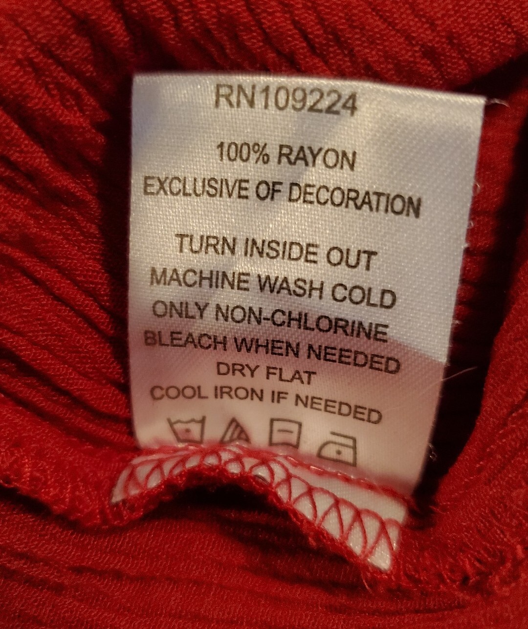 Indigo Soul Dress Size Medium Red Embroidered Crepe Crinkle Tunic 3/4 Sleeves