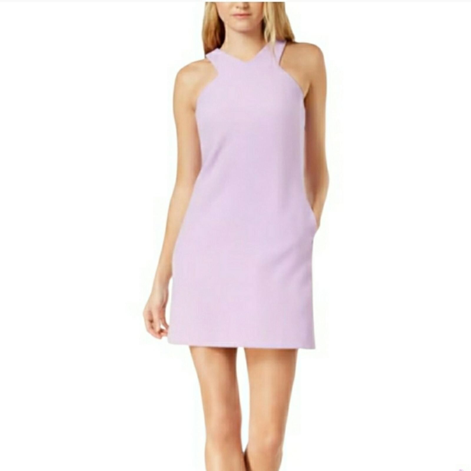 Bar III Prism Garden Halter Mini A-line Dress. Lavender. Size: Small