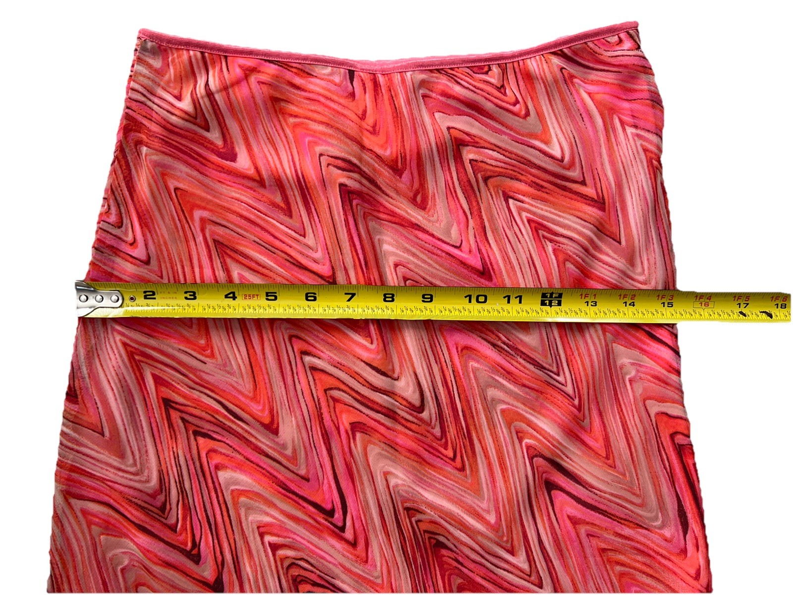 Vintage Y2K Wrapper Strapless Vibrant Coral Tube Dress / Skirt M Chiffon USA 90s