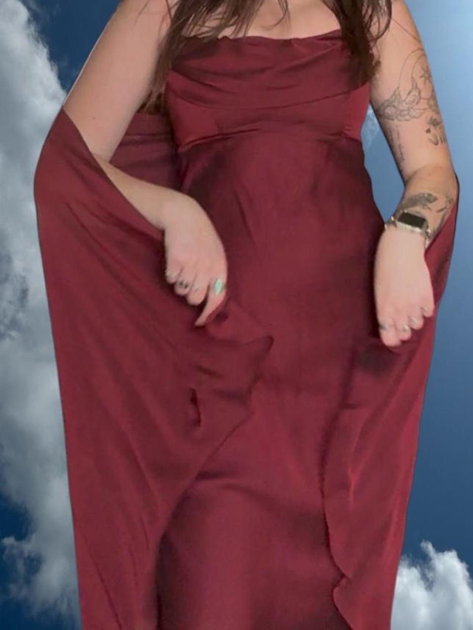 Betsy & Adam By Linda Bernell Maroon Maxi