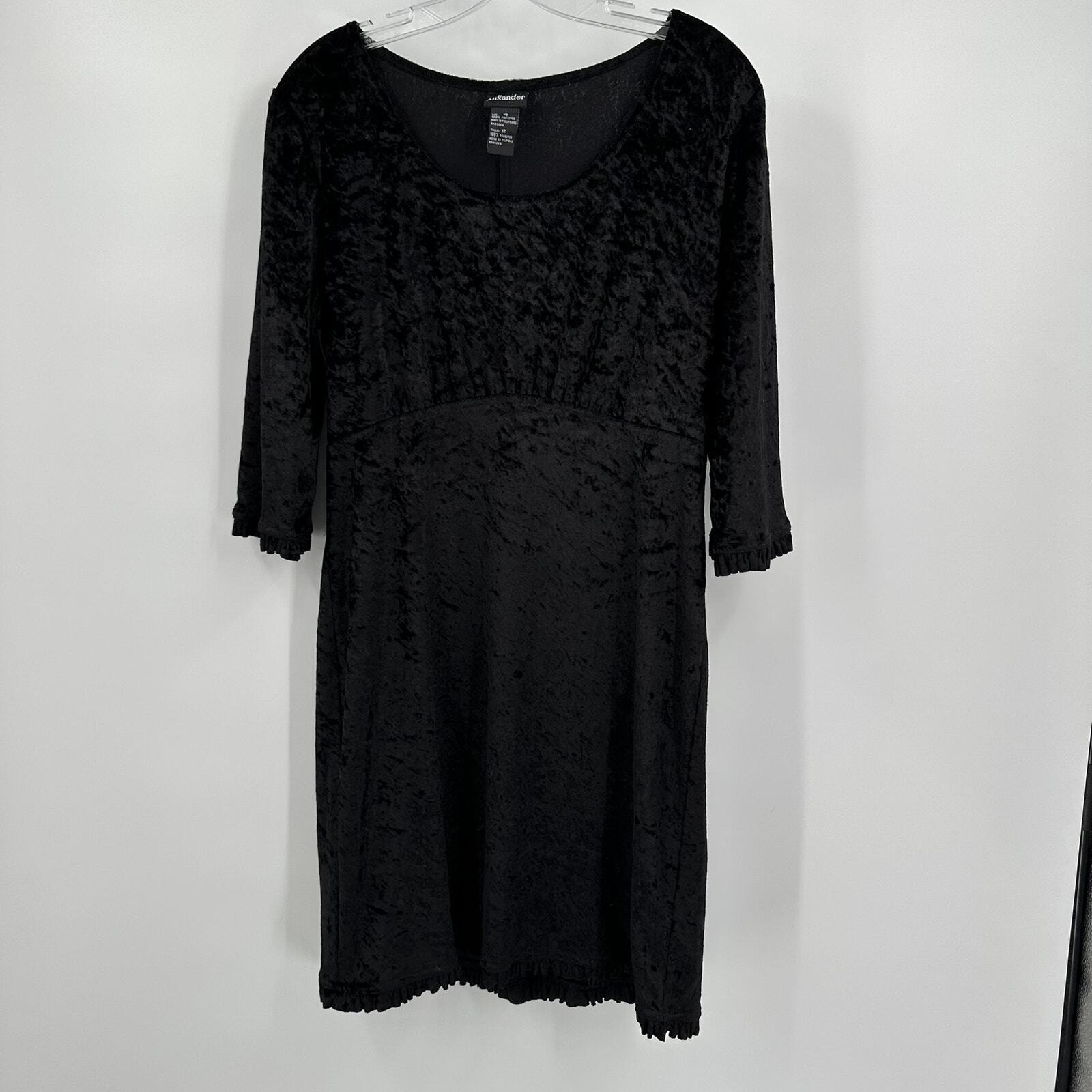 Womens Victorian Goth Velvet Midi Dress Size 12 Witchy Romantic Evening Cocktail
