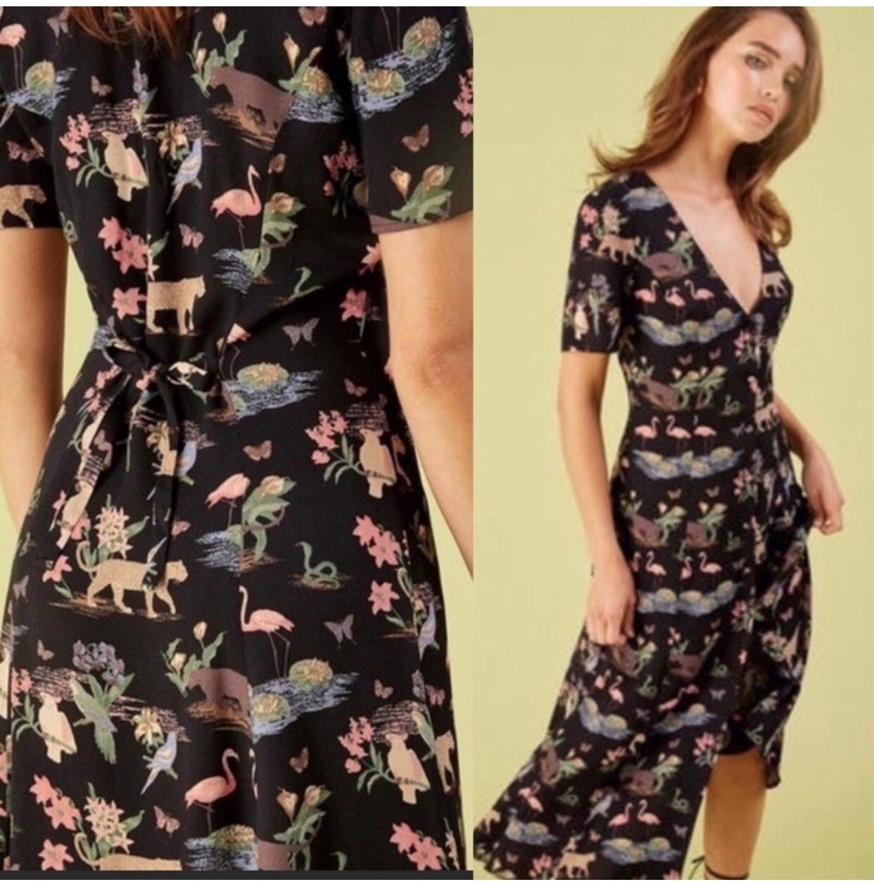 Reformation Locklin midi dress in Brasilia jungle Animal 0 Cottage Folk Boho