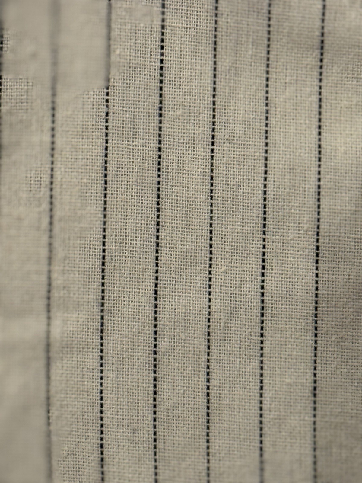 ROOLEE Beige Blk Striped A-Line Knee Length Cotton Linen M Minimalist Classic