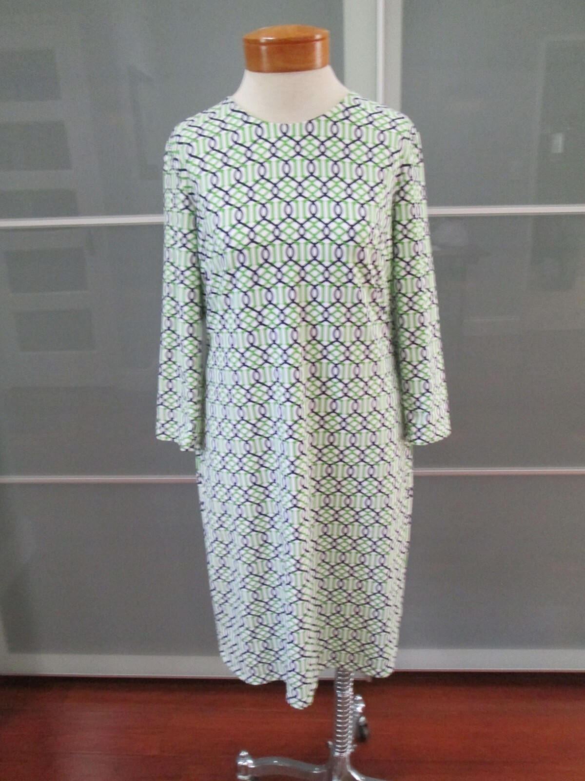 J. McLaughlin Catalina Cloth Shift Dress 3/4 Sleeve L