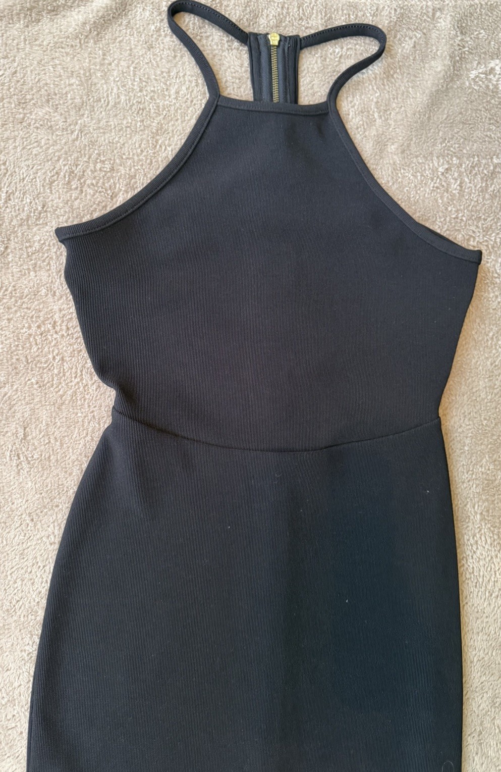 Express Black Halter Neck Sleeveless Stretch Bodycon Pencil Knee Dress Size S