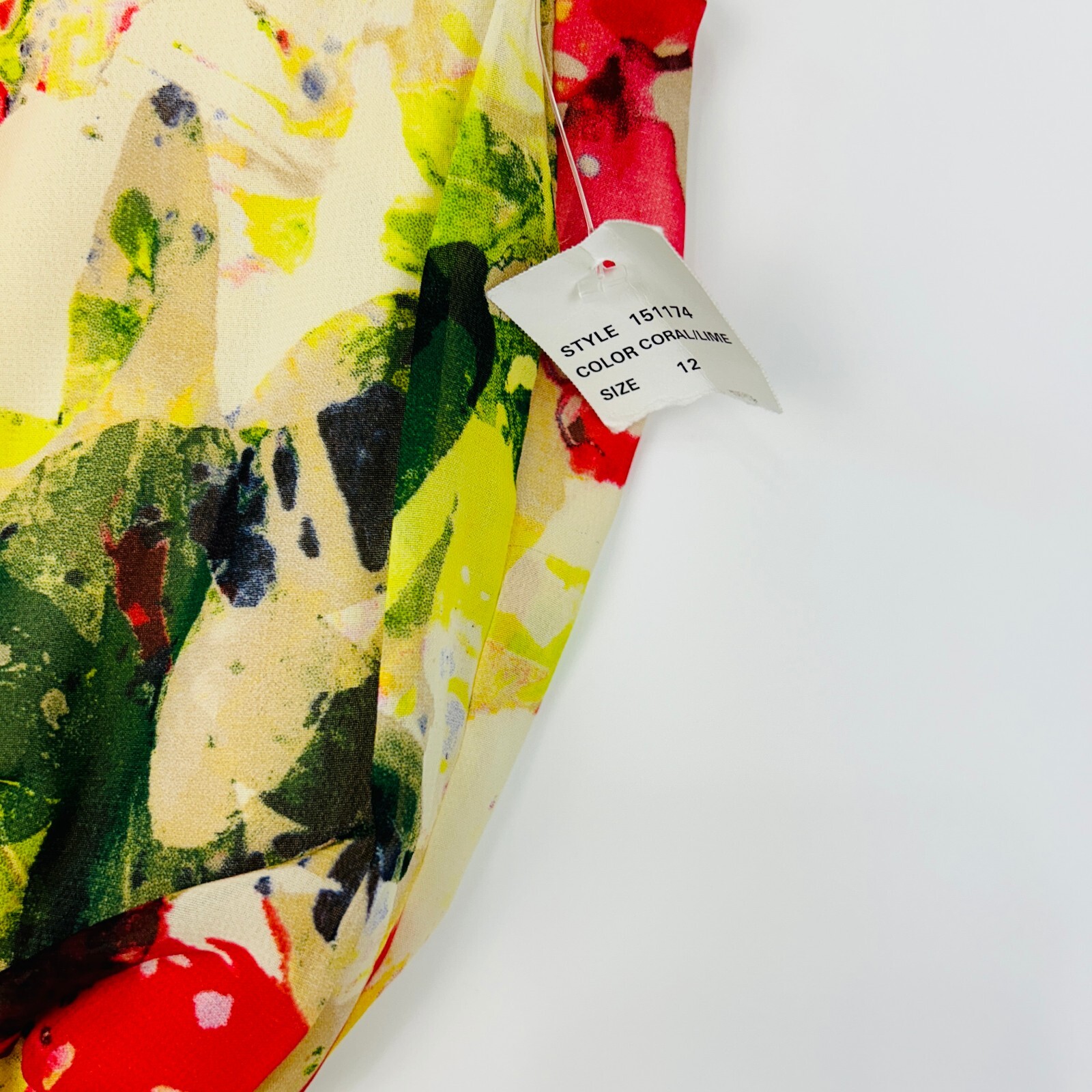 Robbie Bee Ruffle Dress Women 12 NEW Graphic Floral Sleeveless Flounce A-Line