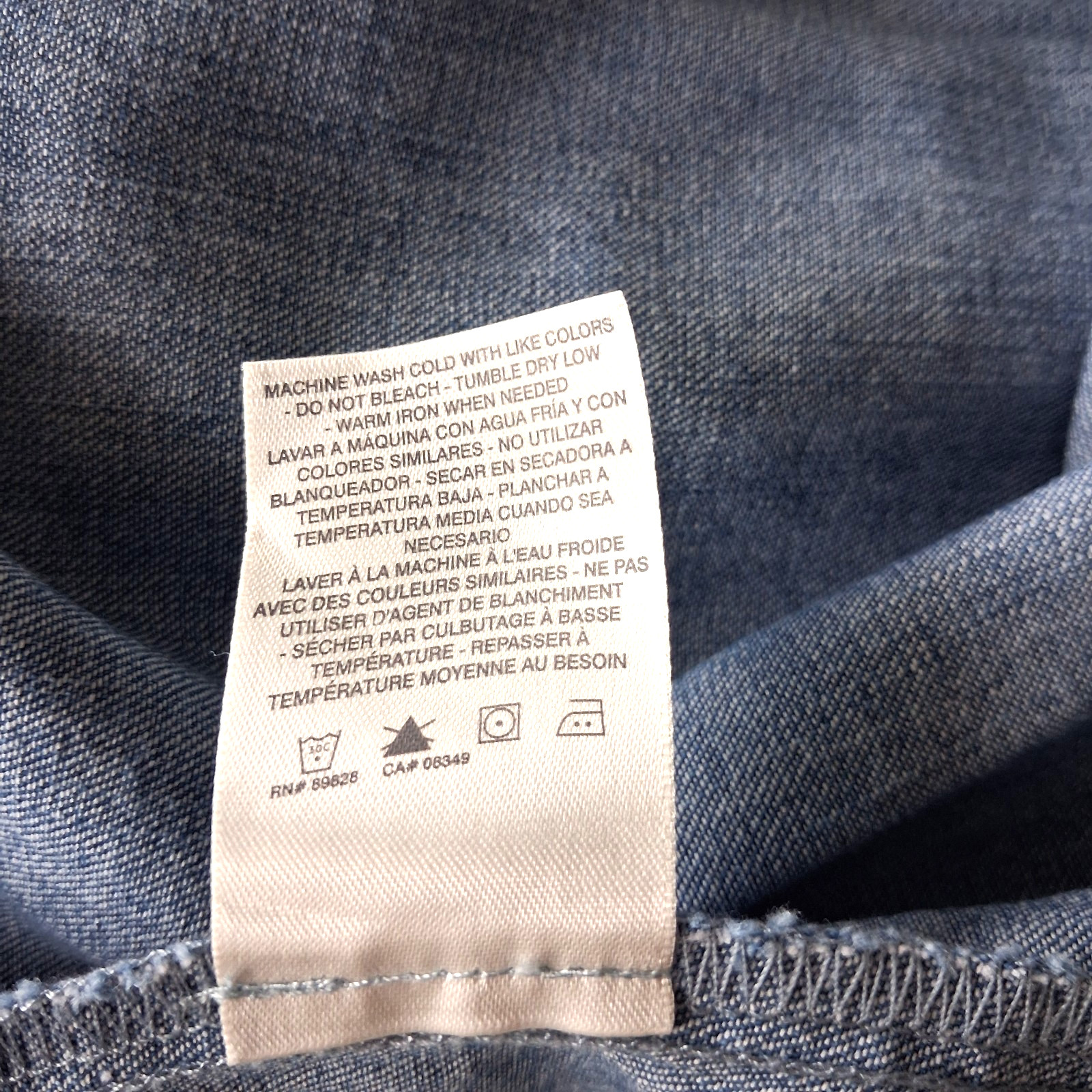 Chelsea & Violet Chambray Blue Sleeveless Pullover Summer Denim Dress Size L