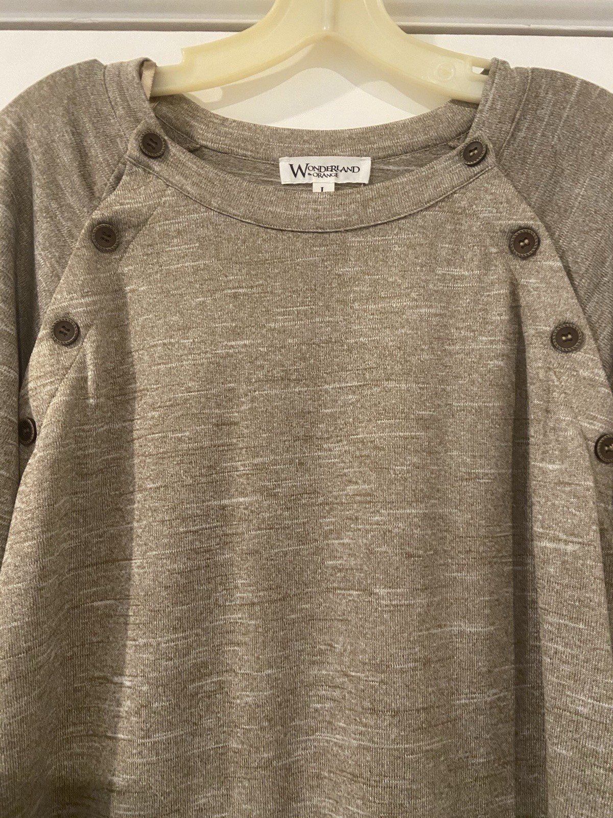 Wonderland by Orange Size L Tunic Sweater Dress Heather Tan