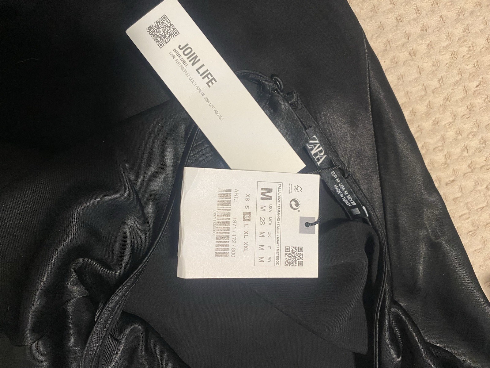 ZARA M Black Satin Halter Bow Button Sleeveless Women’s Regular Blouse Dress