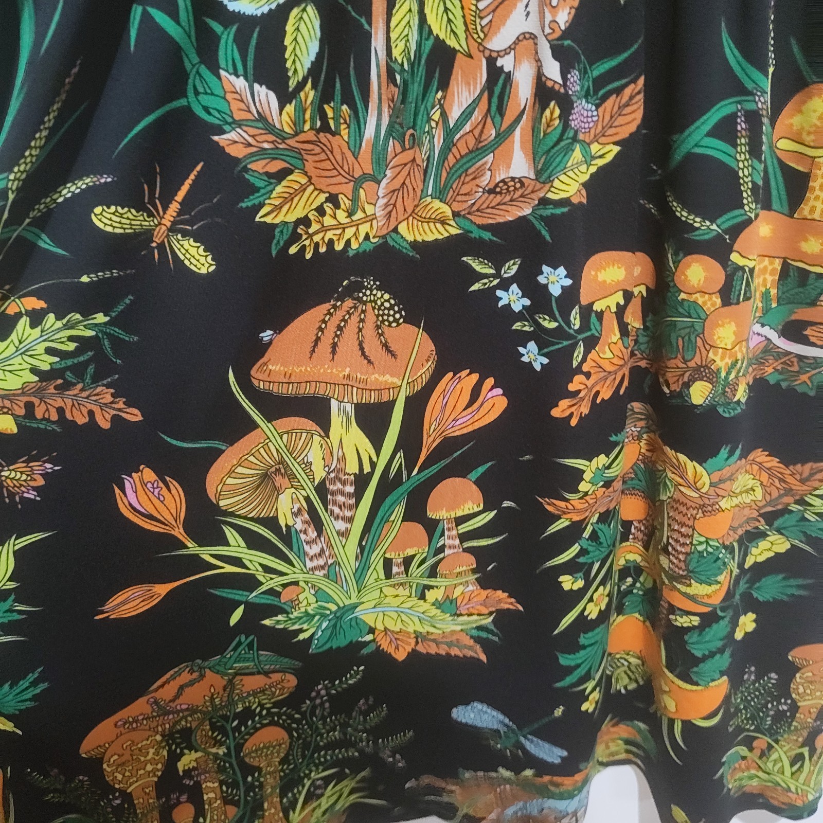 Leona Edmiston Ruby Midi Dress Fungi Print Quirky AU 10 US 6 A-Line Faux Wrap