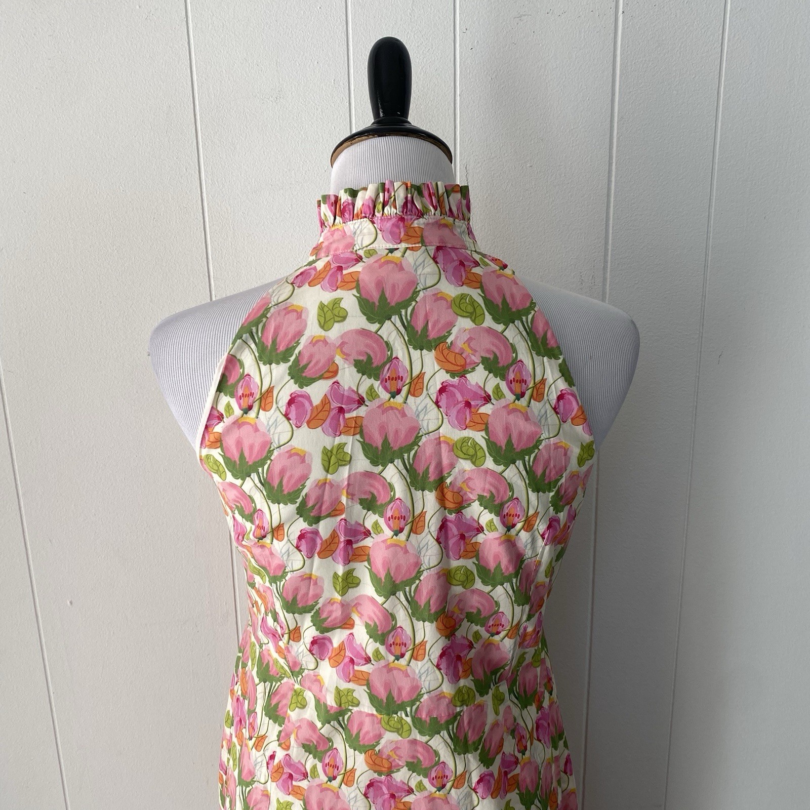 Hyacinth House Tukernuck Pink Tulip Floral Tess Maxi Dress Size XXS High Neck