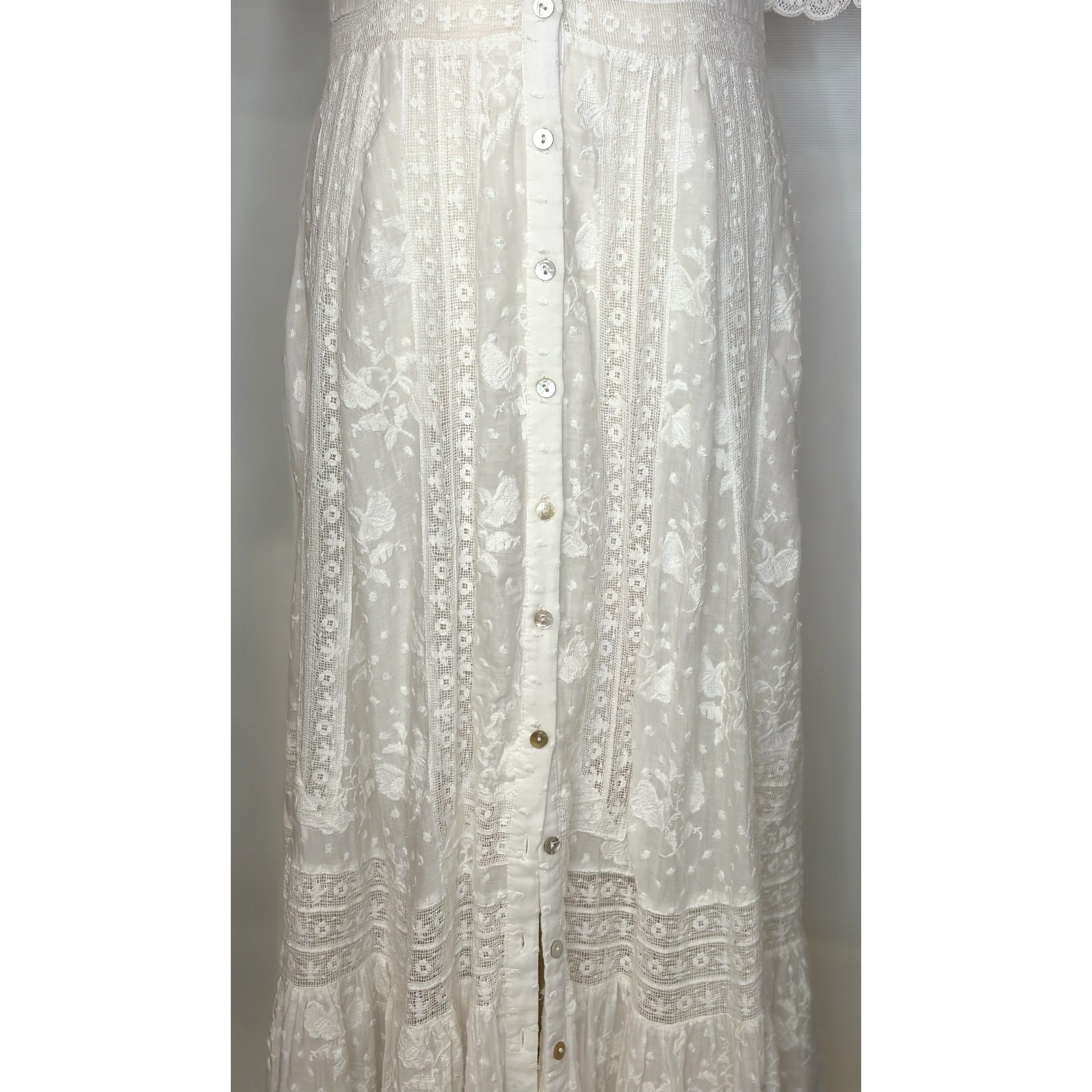 LoveShackFancy Minka Heritage Maxi Dress in True White – Size 6