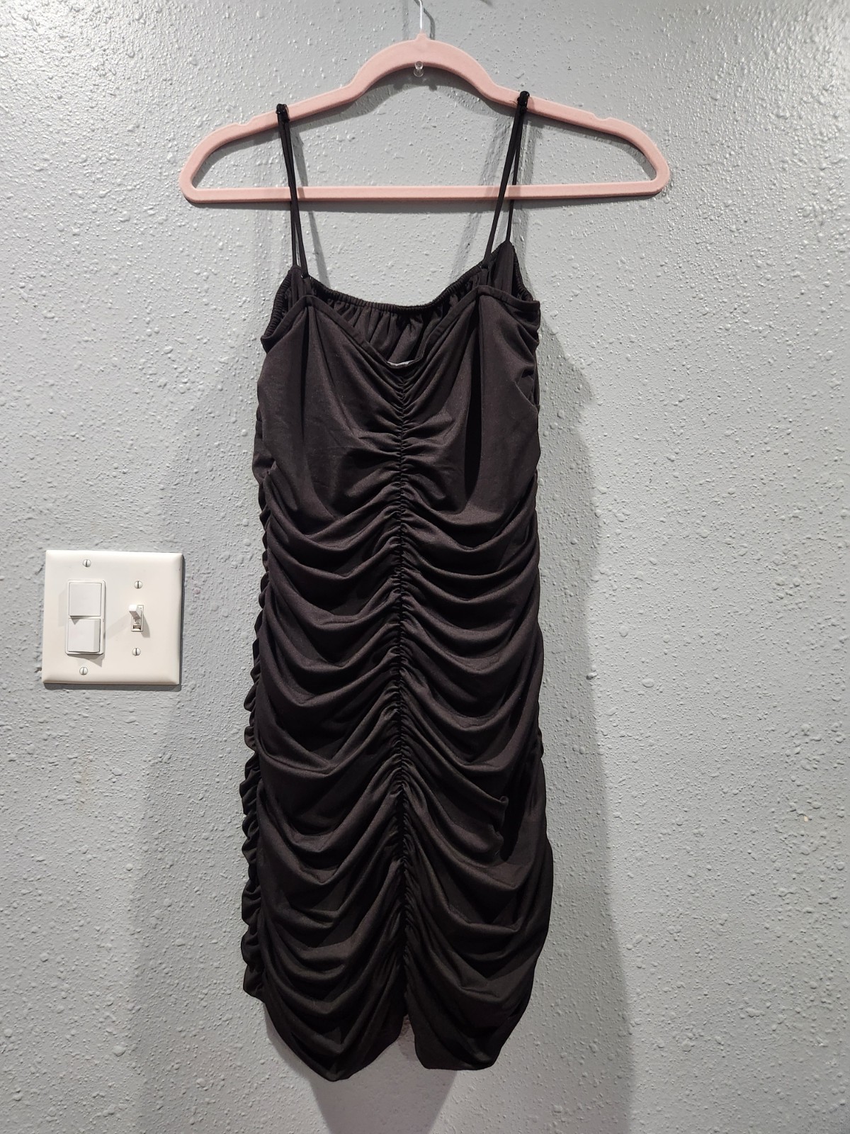 superdown Black Ruched Mini Bodycon Dress Sleeveless Size Small