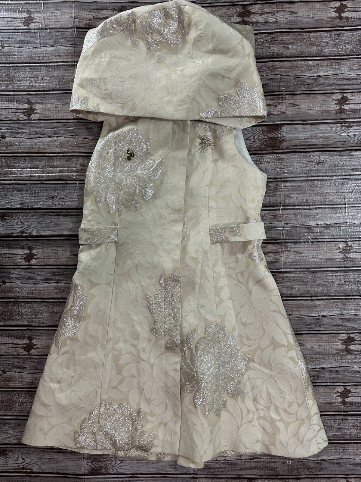 Jules Tournier hooded brocade Dress Sz 32″ RARE made in France Vintage