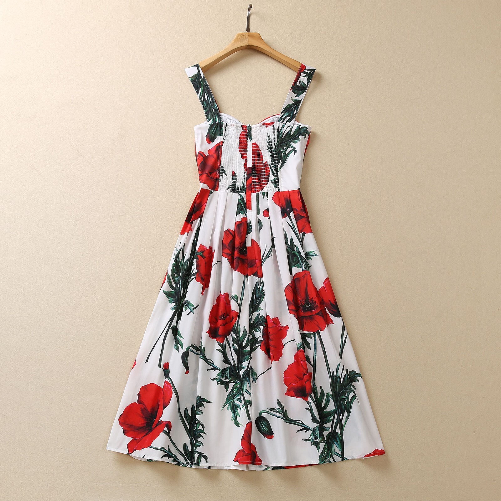 Occident fashion printing Back elastic Elegant sexy women condole belt dress