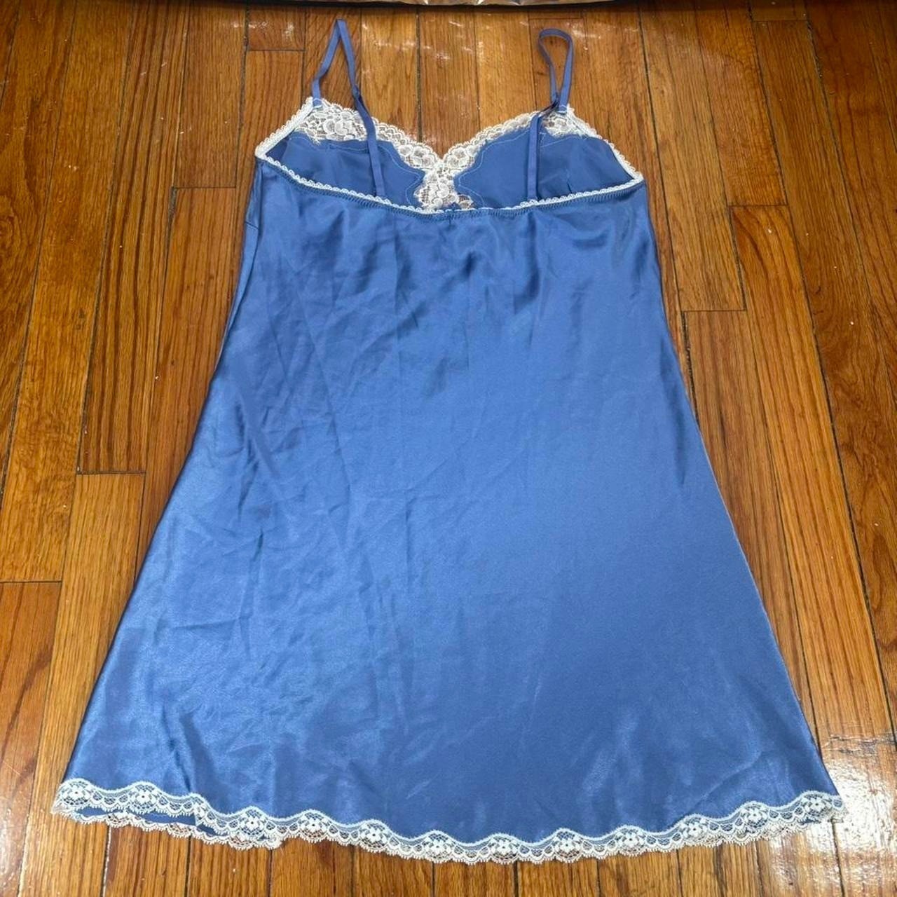Victoria’s Secret light blue lace slip dress white lace size M