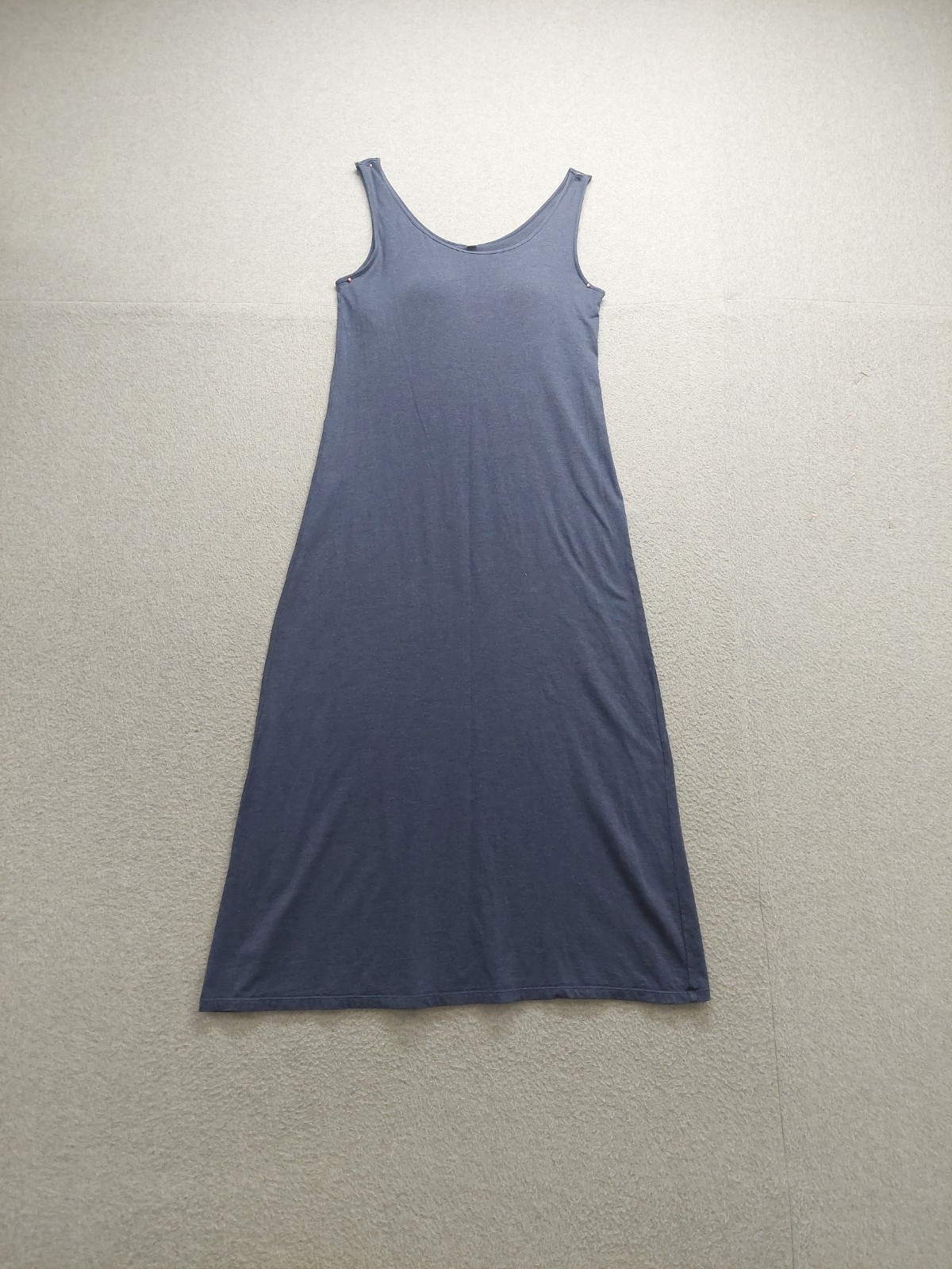 Uniqlo Women Dresses M Navy Blue Scoop Neck Pullover Sleeveless Stretched Casual