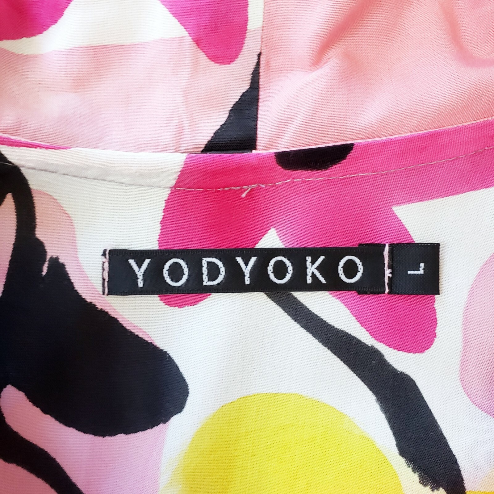 Yodyoko Designer Hand Painted Art to Wear Colorful Graphic Print Dress Size L
