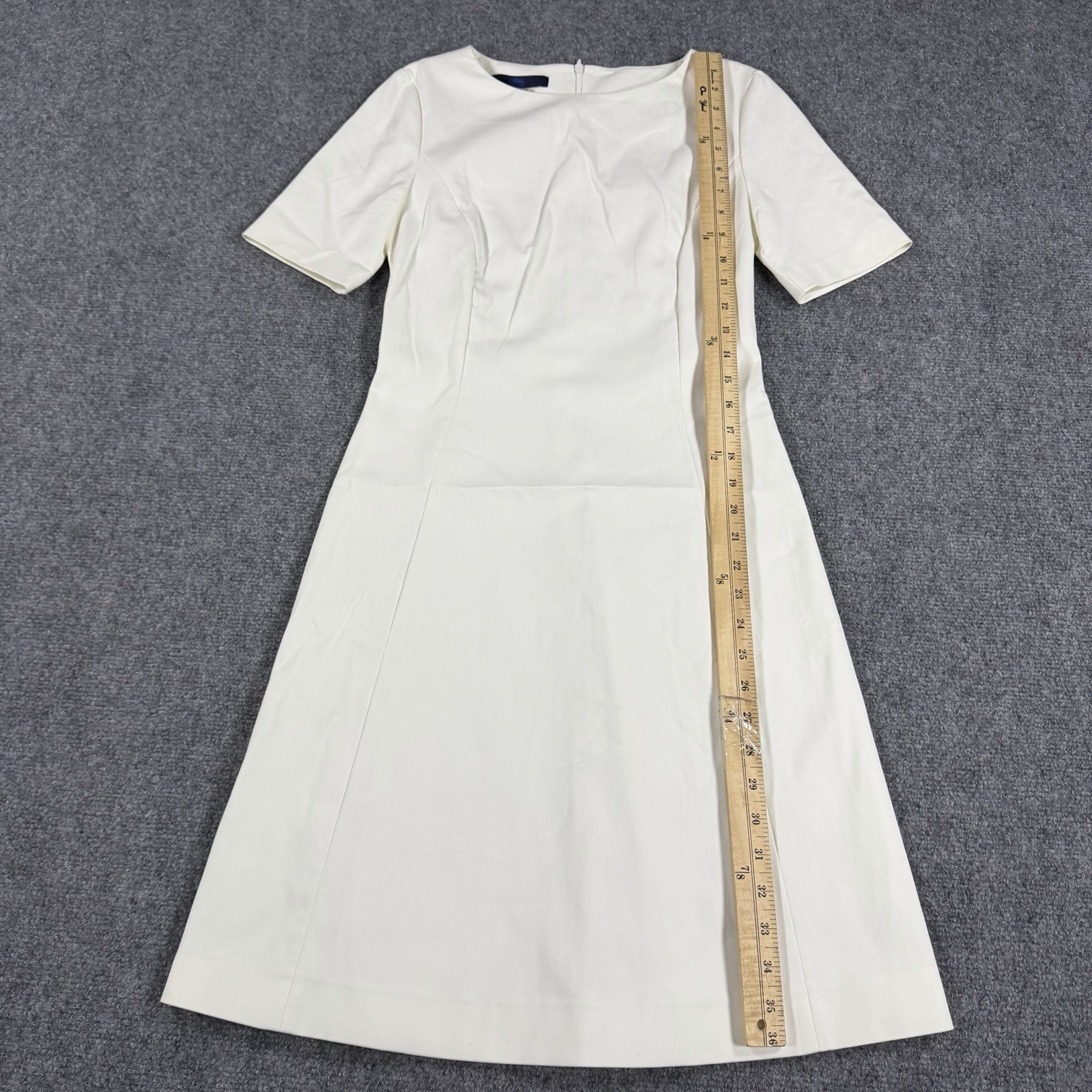 Blue Les Copains Dress IT 38 US 2 White Luxury Cotton Polyamide Stretch