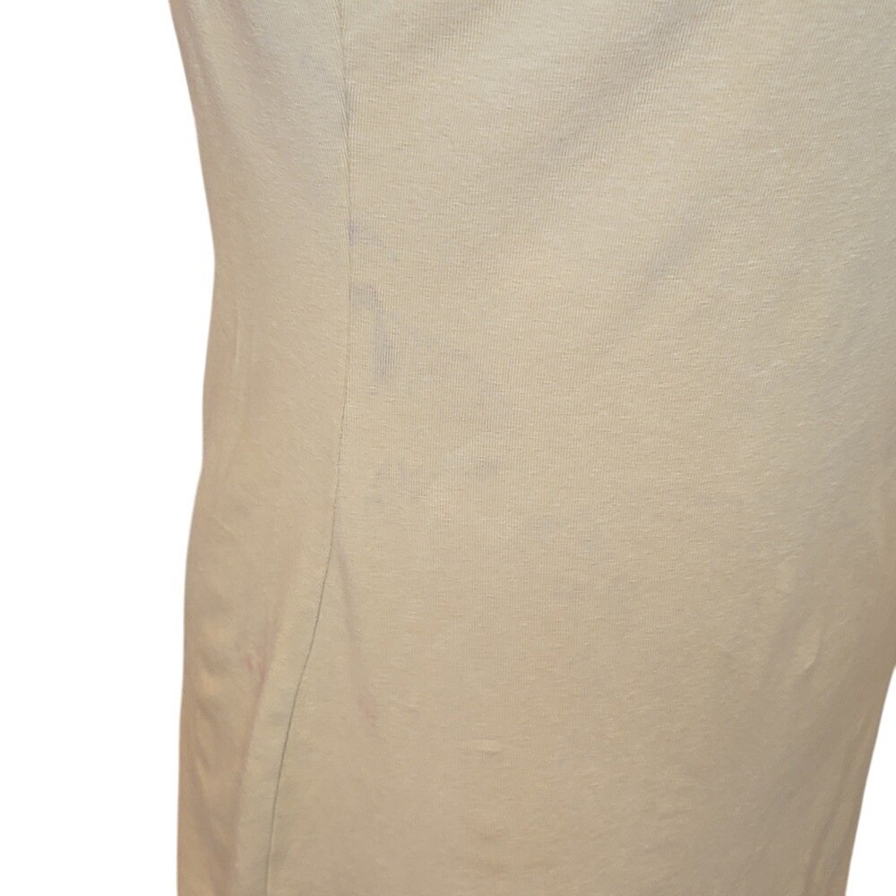 Rebellious One Tan Short Sleeve Fitted Jersey Mushroom Print Dress – Size Medium